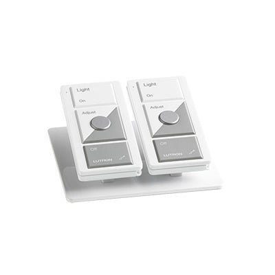 Base de mesa para dos controles remotos inalámbricos LUTRON. Con goma para evitar deslizamiento. LPED2WH - LUTRON CASETA WIRELESS