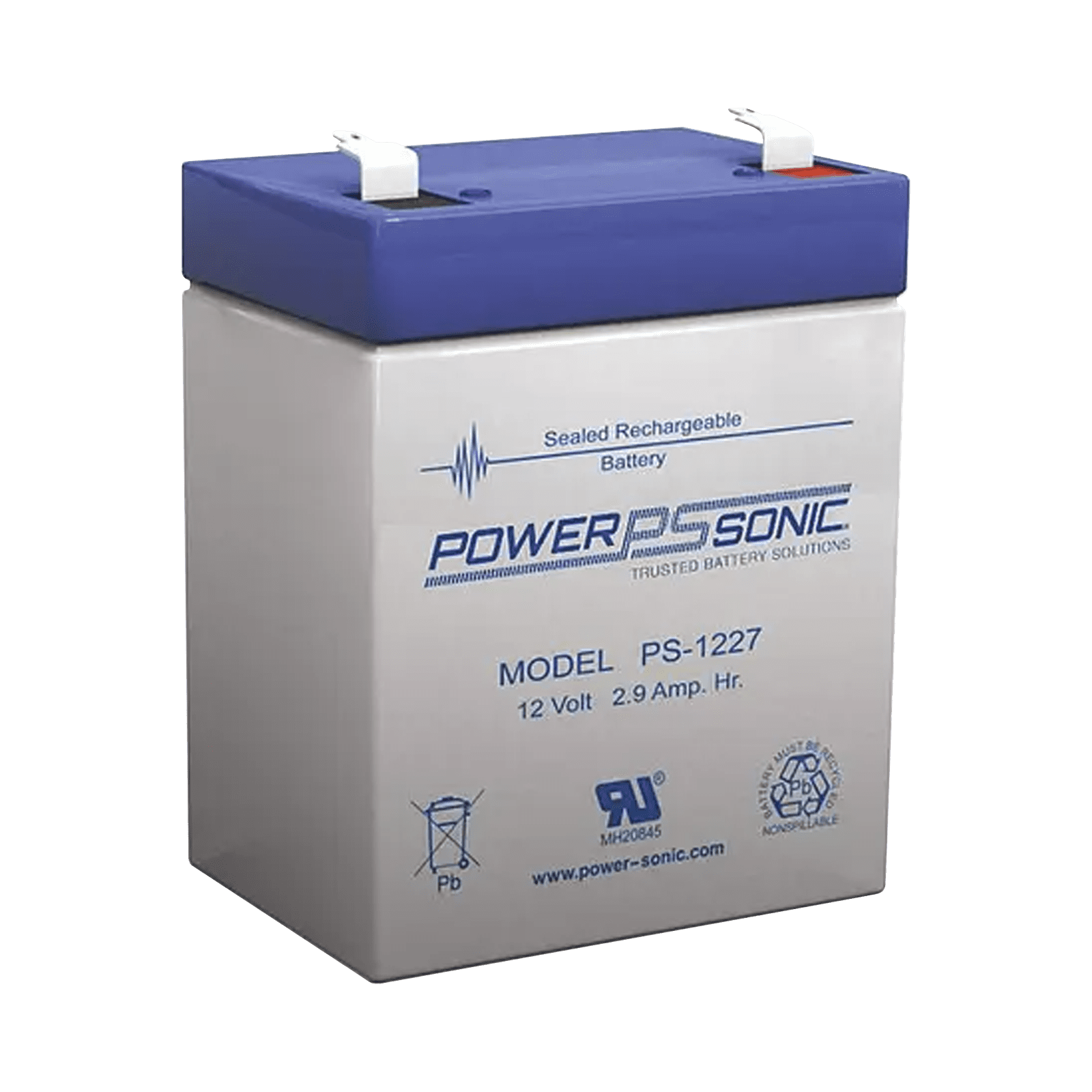 Batería 12V, 2.9AH, Para Respaldo, Tecnologías AGM/VRLA, 5 Años Vida Útil, Terminales F1, Reconocida UL PS-1227-F1 - POWER SONIC