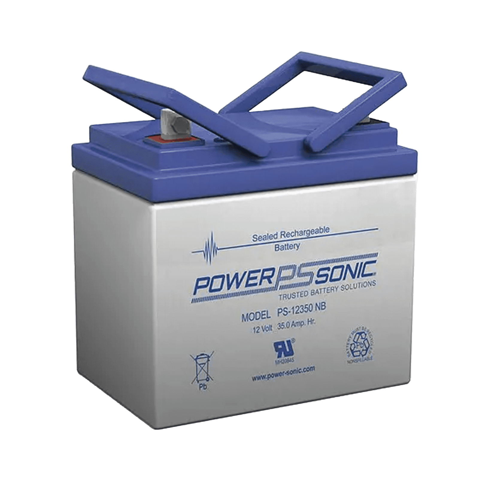 Batería 12V, 35AH, Para Respaldo, Tecnologías AGM/VRLA, 5 Años Vida Útil, Terminales NB, Reconocida UL PS-12350-NB - POWER SONIC