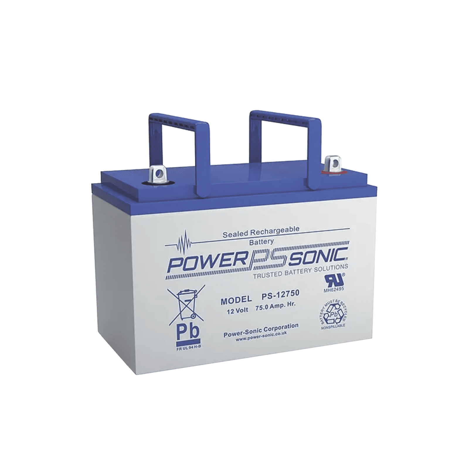 Batería 12V, 78.6AH, Para Respaldo, Tecnologías AGM/VRLA, 10-12 Años Vida Útil, Terminales U, Reconocida UL PS-12750-U - POWER SONIC