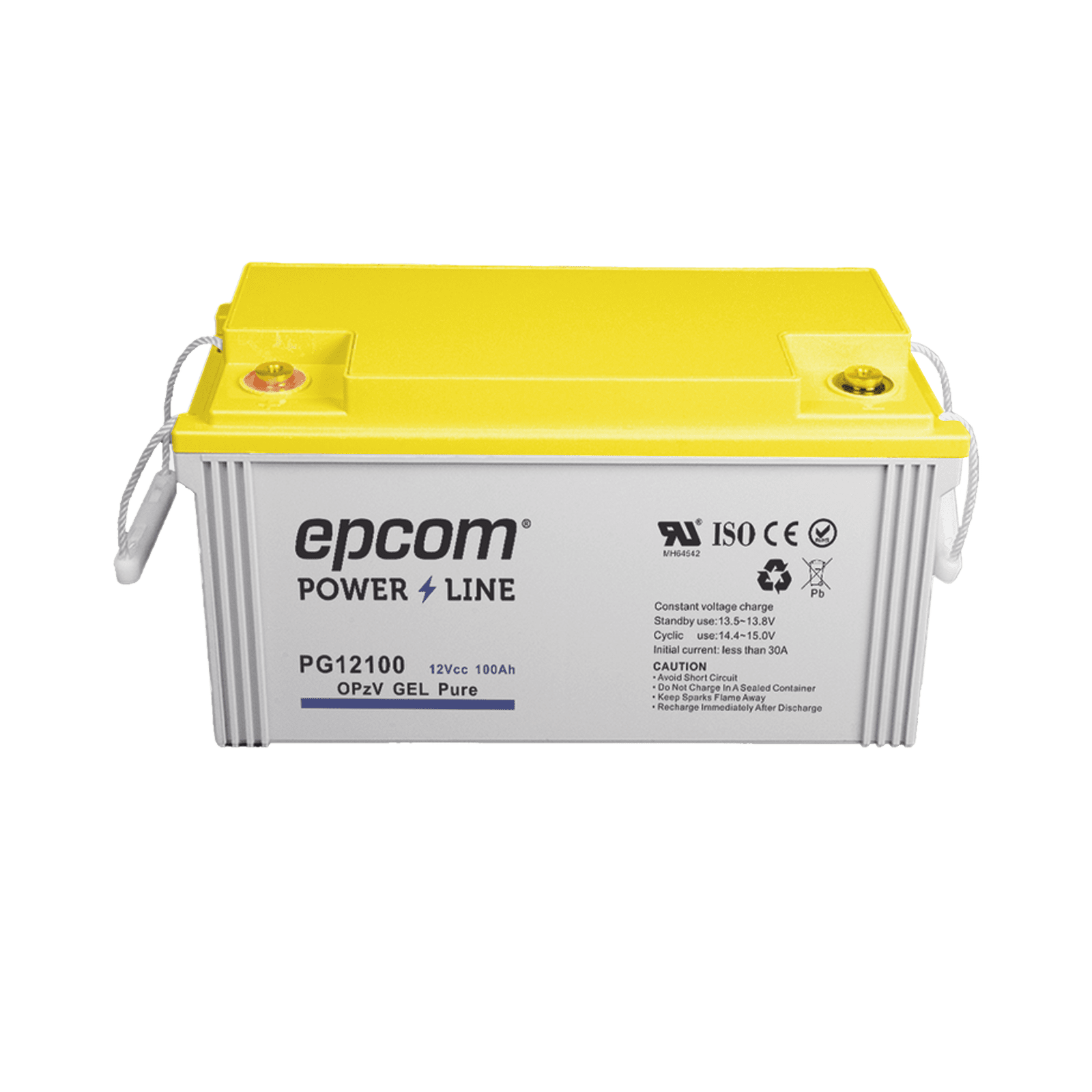 Batería de GEL PURO OPzV / 12 V @ 100 Ah / Ciclo profundo / Uso en Aplicaciones Fotovoltaicas y de Respaldo PG12100 - EPCOM POWERLINE