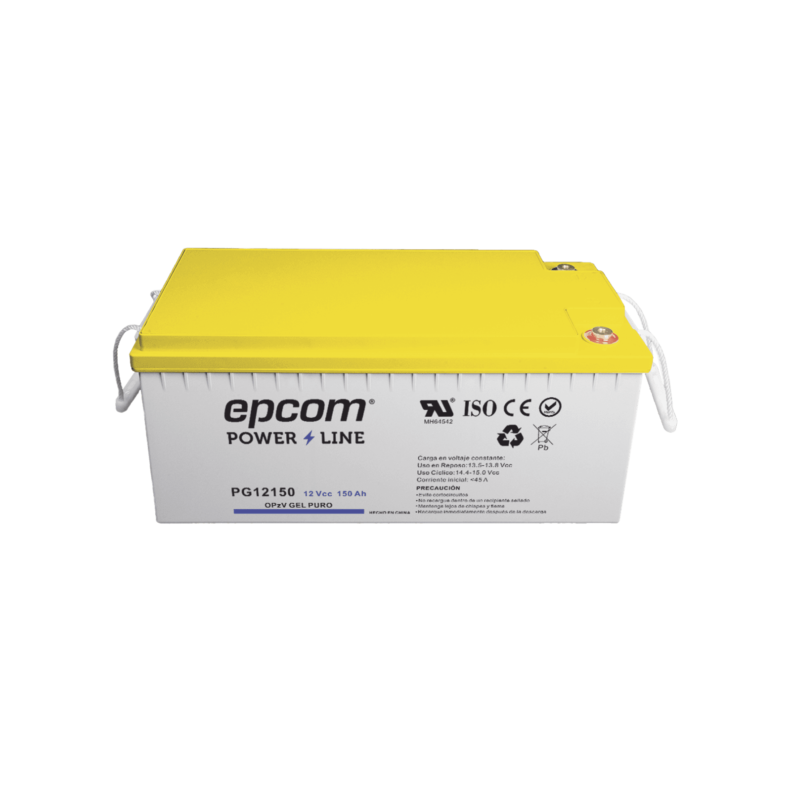Batería de GEL PURO OPzV / 12 V @ 150 Ah / Ciclo profundo / Uso en Aplicaciones Fotovoltaicas y de Respaldo PG12150 - EPCOM POWERLINE