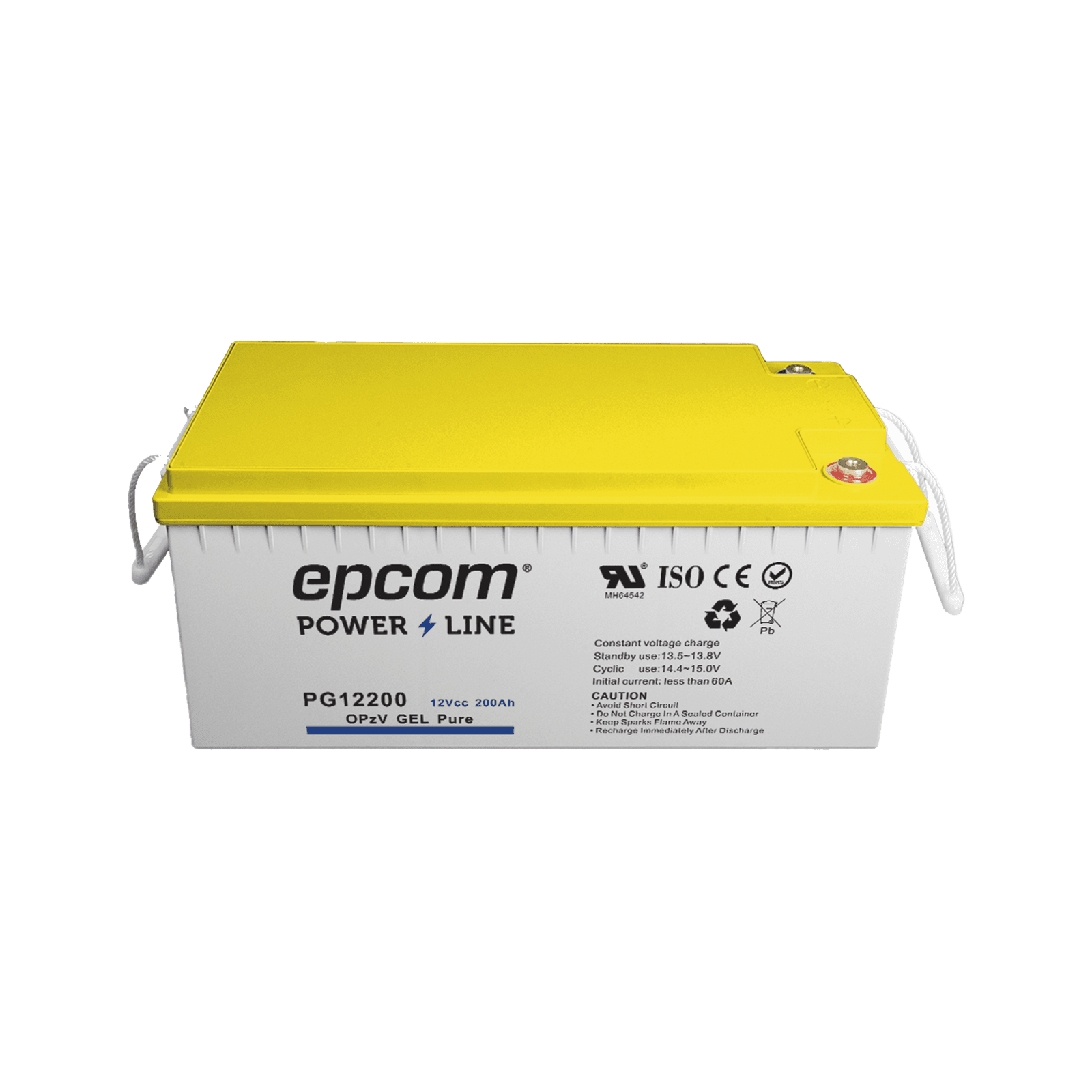 Batería de GEL PURO OPzV / 12 V @ 200 Ah / Ciclo profundo / Uso en Aplicaciones Fotovoltaicas y de Respald PG12200 - EPCOM POWERLINE