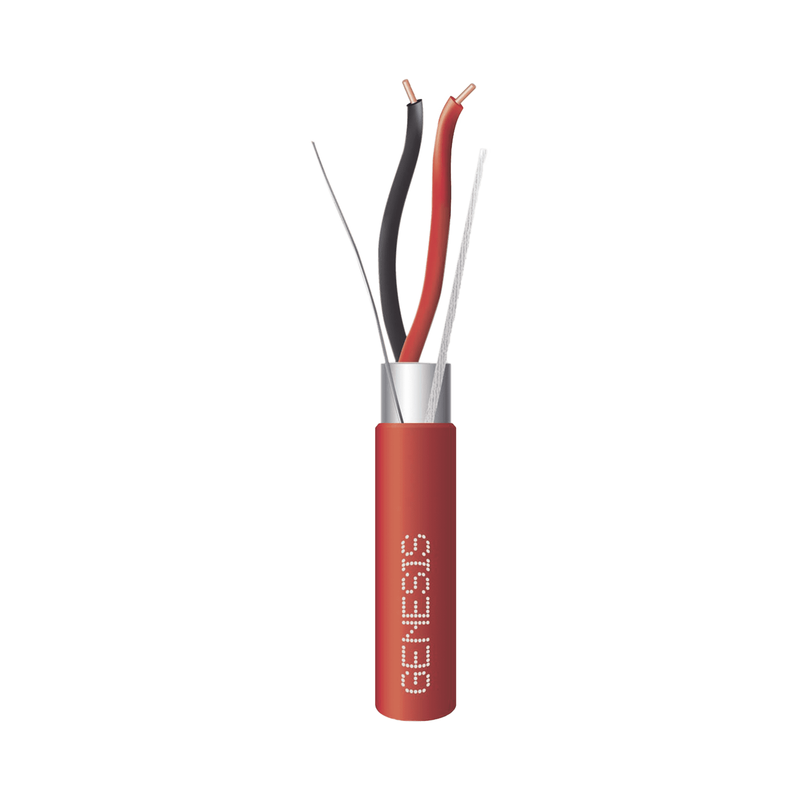 Bobina de 152 Metros de Alambre / 2 x 16 AWG / BLINDADO / Tipo FPLR / Color Rojo / Para Aplicaciones en Sistemas de Detección de Incendio y Sistemas de Evacuación 4406-5504 - GENESIS