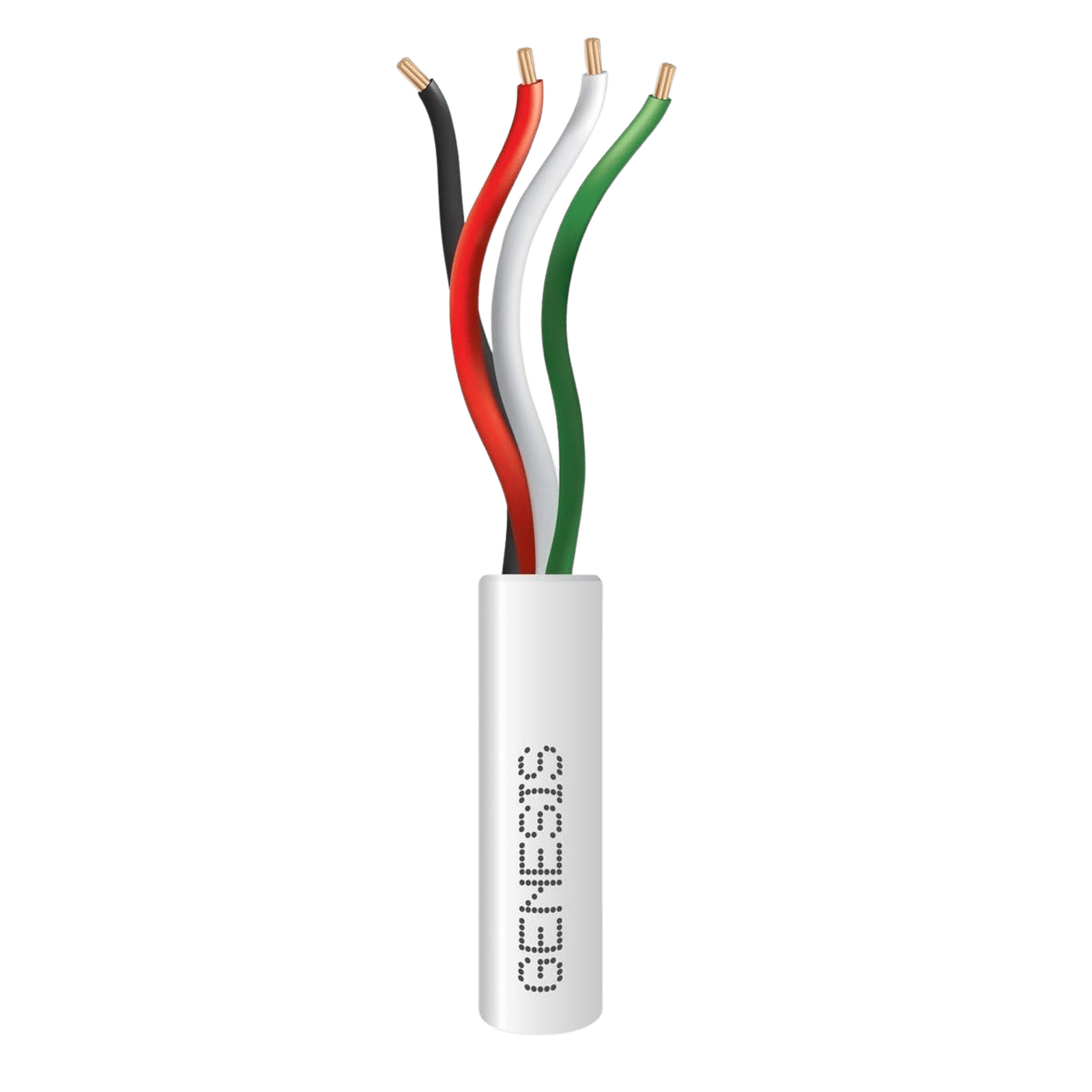 Bobina de 305 Metros /  Cable de Cobre / 4 x 22 AWG / Riser / Para Interior / Color Blanco / Para Aplicaciones de Alarmas de Intrusión y Automatización 2104-1101/1000 - GENESIS