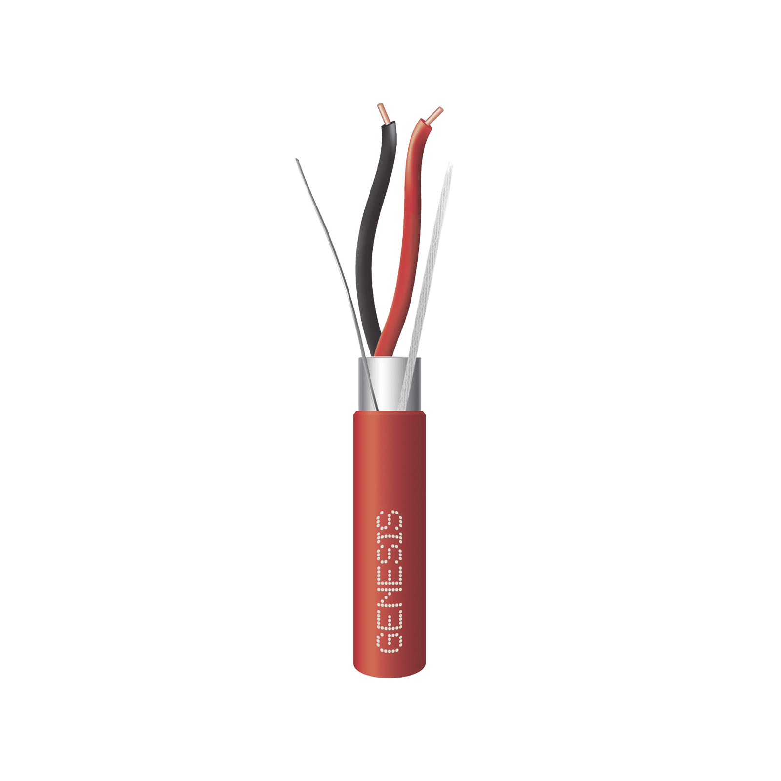 Bobina de 305 Metros de Alambre / 2 x 18 AWG / BLINDADO / Tipo FPLR / Color Rojo / Para Aplicaciones en Sistemas de Detección de Incendio y Sistemas de Evacuación 4402-1104 - GENESIS