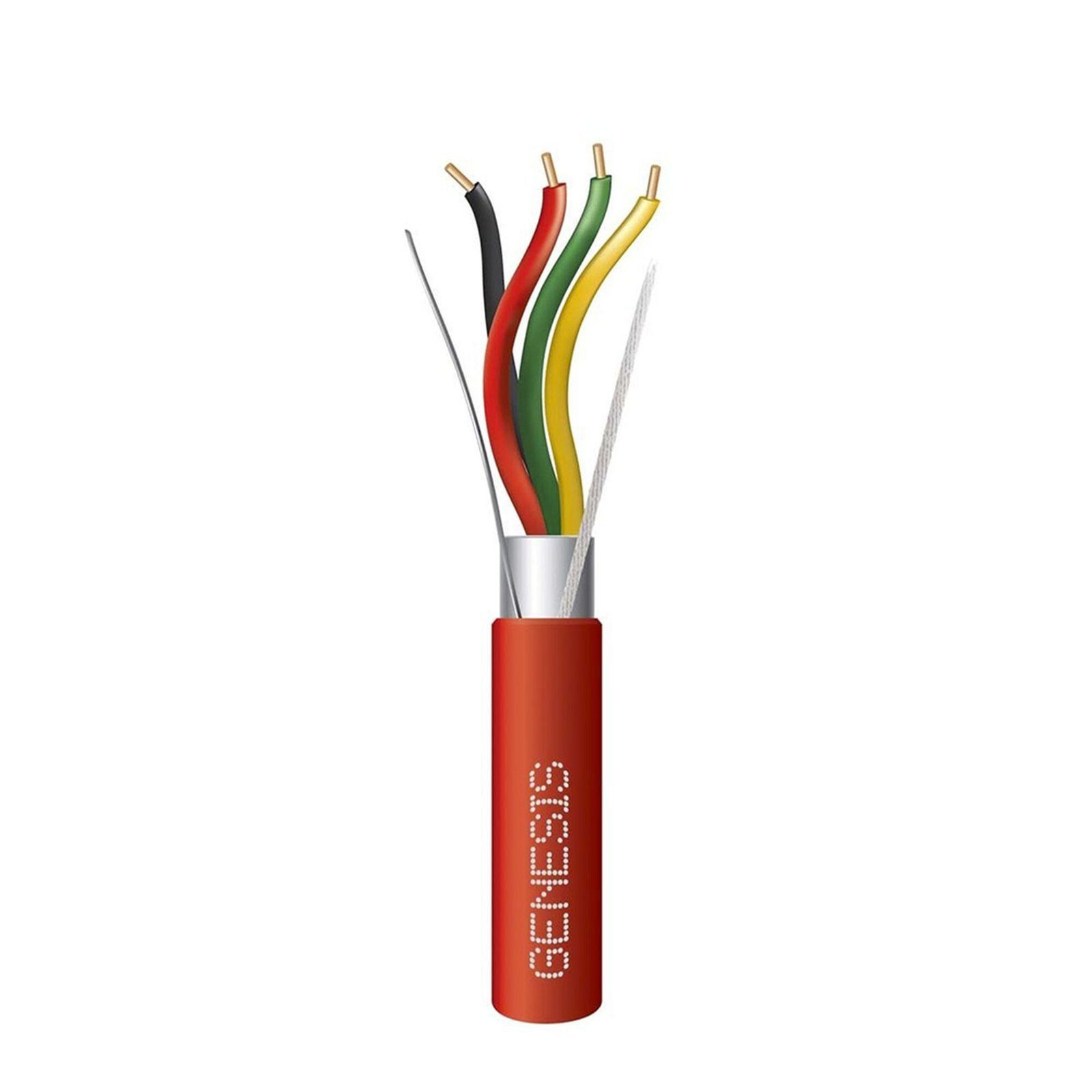Bobina de 305 Metros de Alambre / 4 x 16 AWG / BLINDADO Plenum / Tipo FPLP / Color Rojo / Para Aplicaciones en Sistemas de Detección de Incendio y Sistemas de Evacuación 4607-1004 - GENESIS