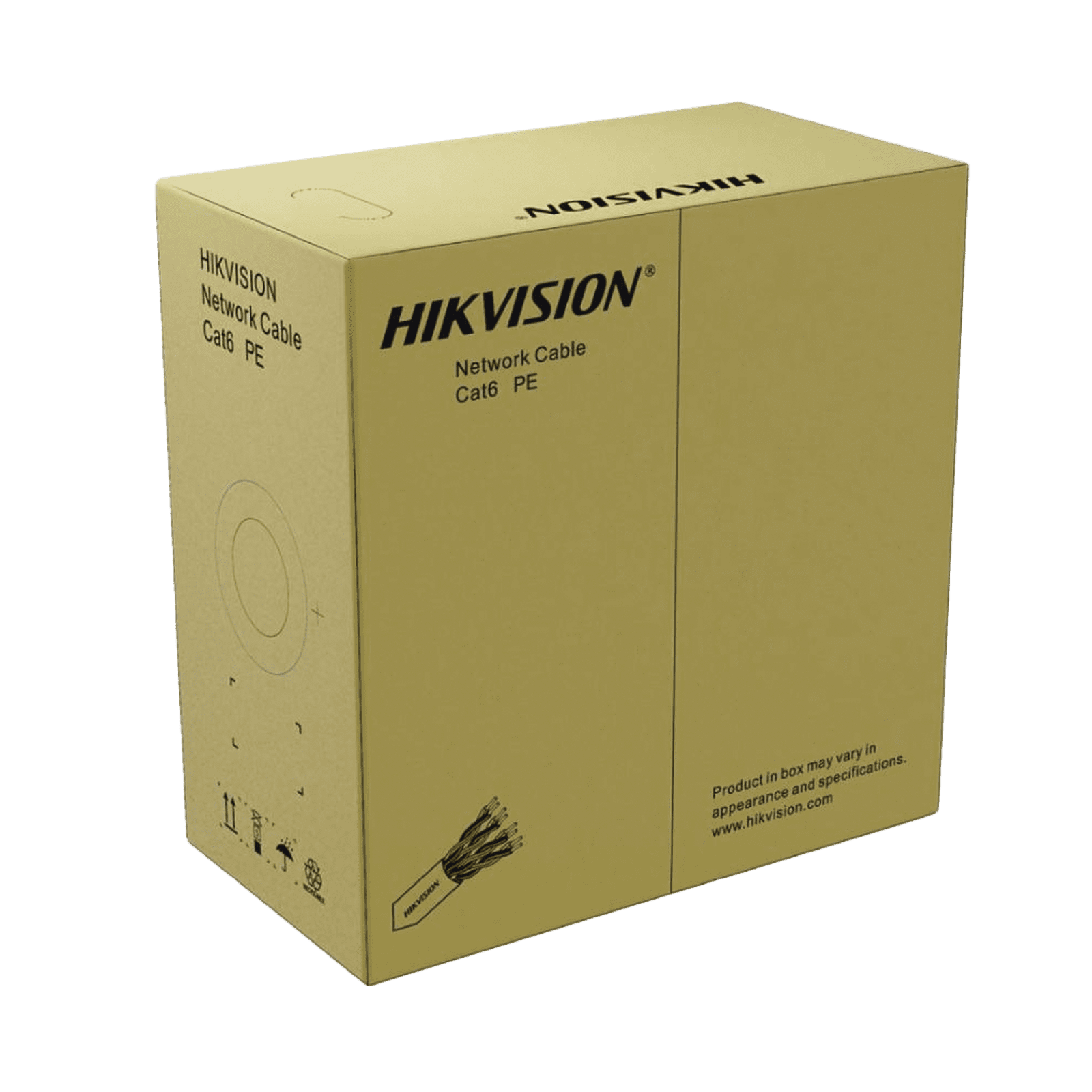 Bobina de Cable UTP 305 Mts / Cat 6 (24 AWG) / Color Negro / Uso en Exterior / 100% Cobre / Aplicaciones de CCTV y Redes de Datos DS-1LN6OUTPE - HIKVISION