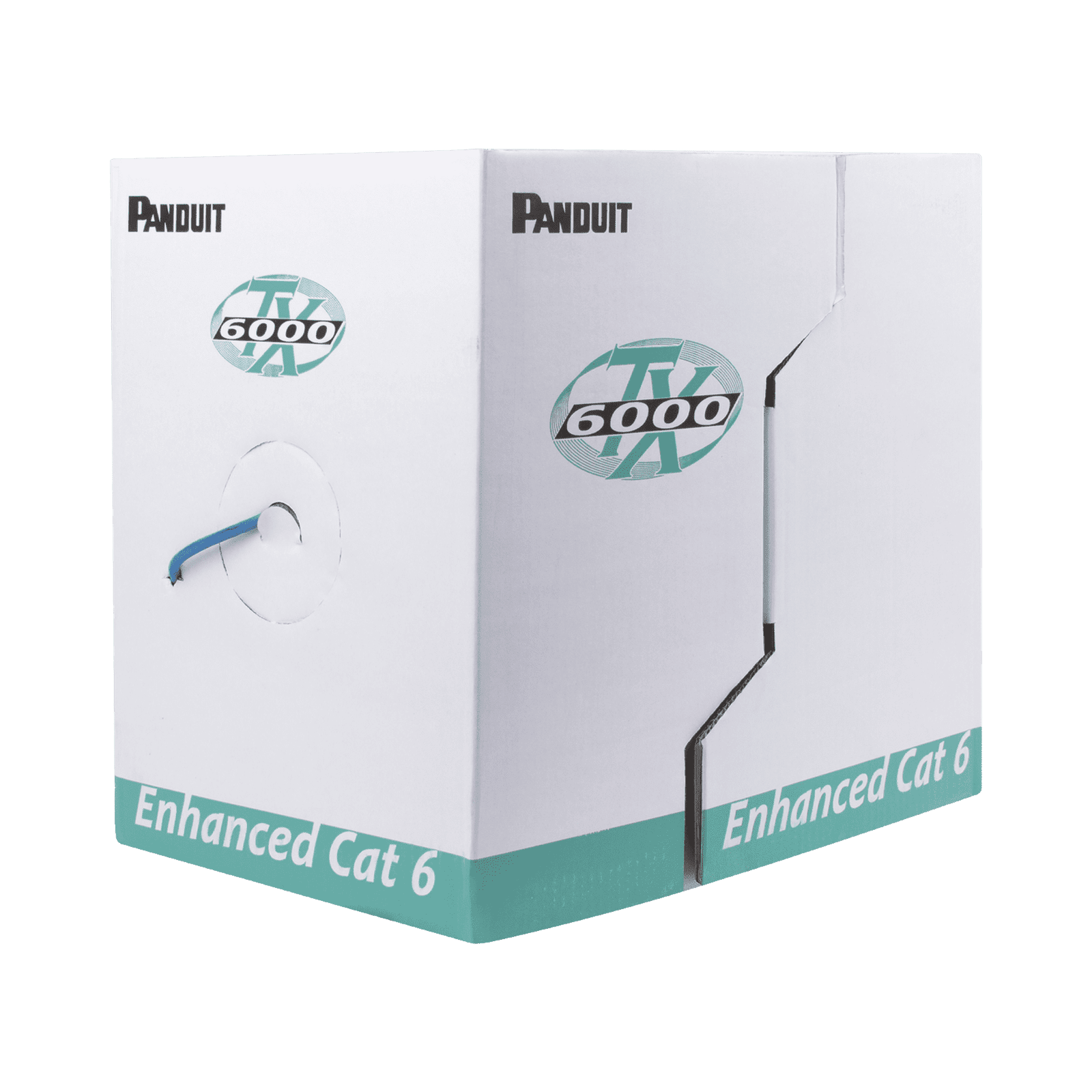 Bobina de Cable UTP 305 m. de Cobre, TX6000™ PanNet, Reelex, Azul, Categoría 6 Mejorado (23 AWG), PVC (CMR, Riser), de 4 pares PUR6004BU-FE - PANDUIT