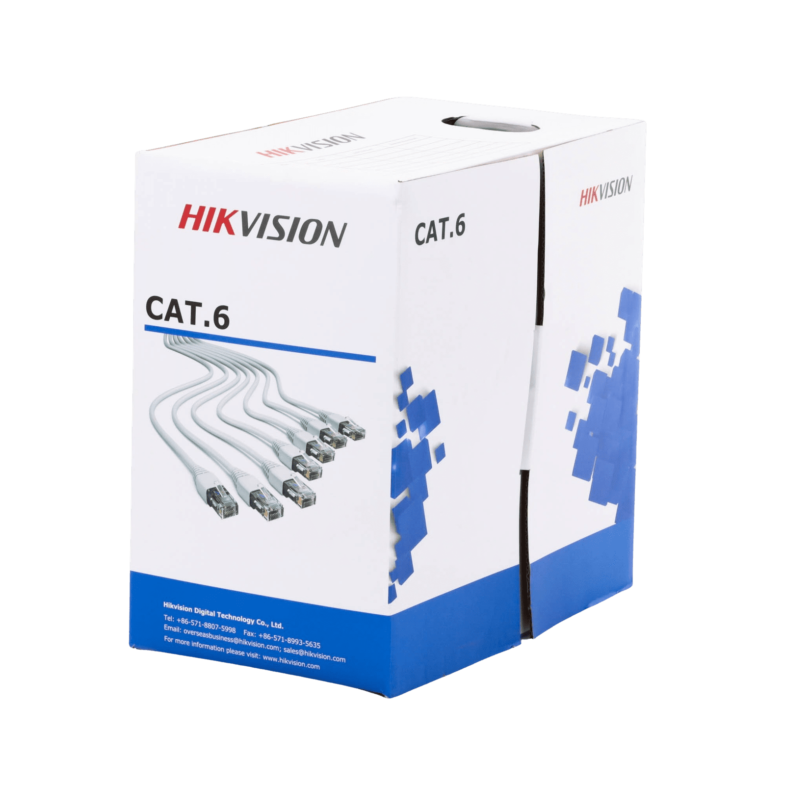 Bobina de Cable de 305 m (1000 ft) Cat 6 / 100% Cobre / Color Blanco / Uso en Interior / PVC DS-1LN6-UE-W - HIKVISION