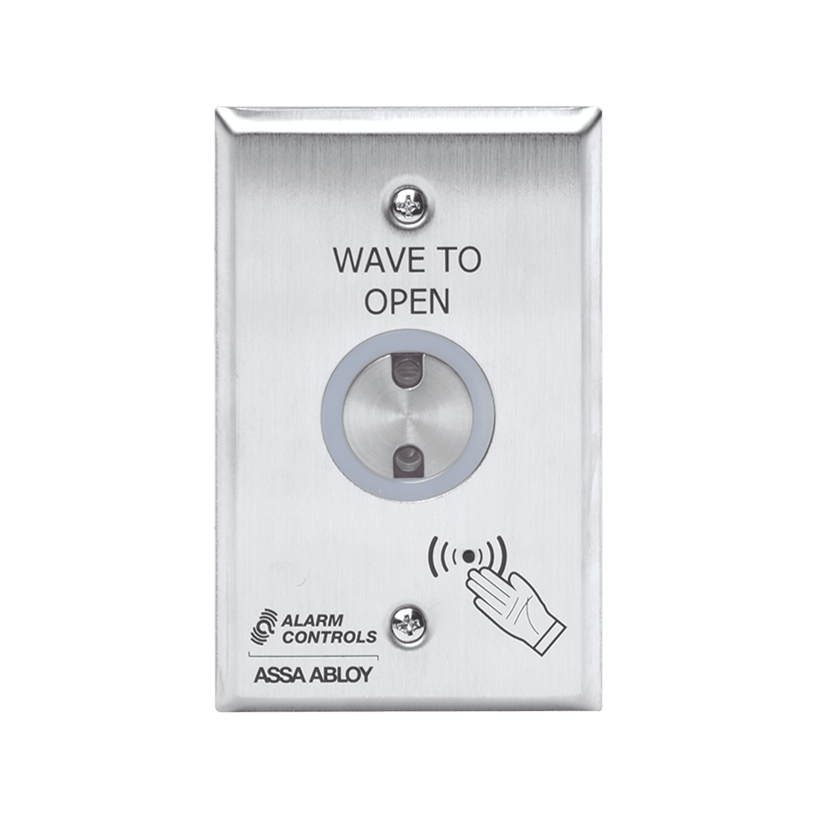 Botón Sin Contacto para Salida NO,NC/ Temporizador/ Placa de Acero Inoxidable/ Intemperie NTS-1 - ALARM CONTROLS-ASSA ABLOY