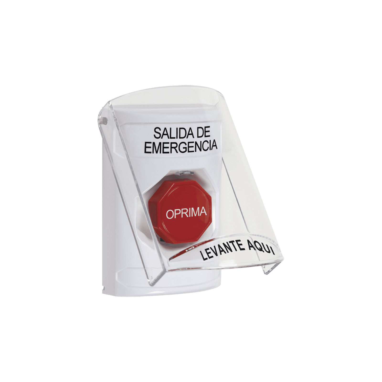 Botón de Emergencia, Texto en Español, Tapa Protectora de Policarbonato Súper Resistente, Restablecimiento con Llave SS2322EX-ES - STI