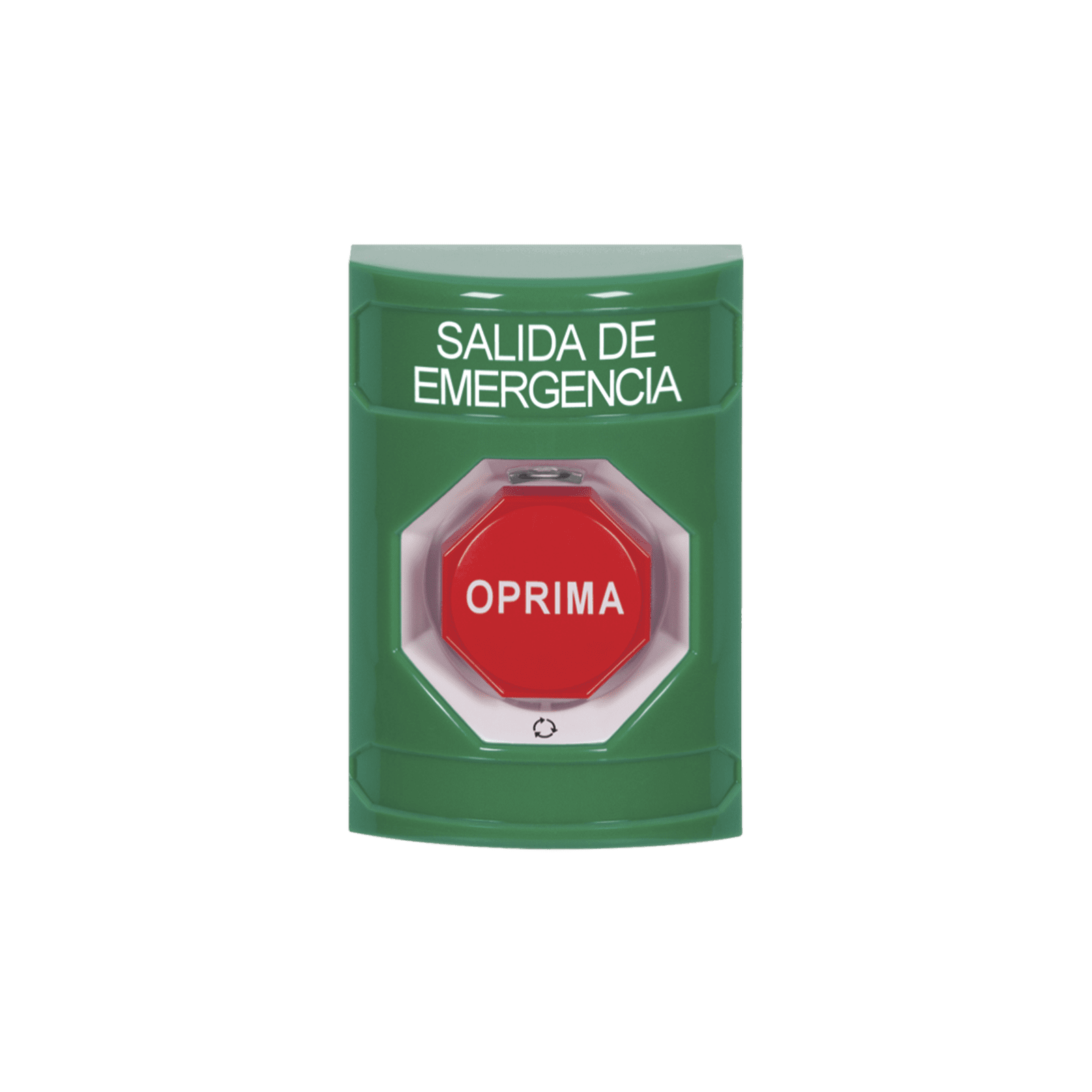 Botón de Salida de Emergencia , Texto en Español,  Acción Mantenida, Girar para Restablecer, LED de iluminación SS2109EX-ES - STI