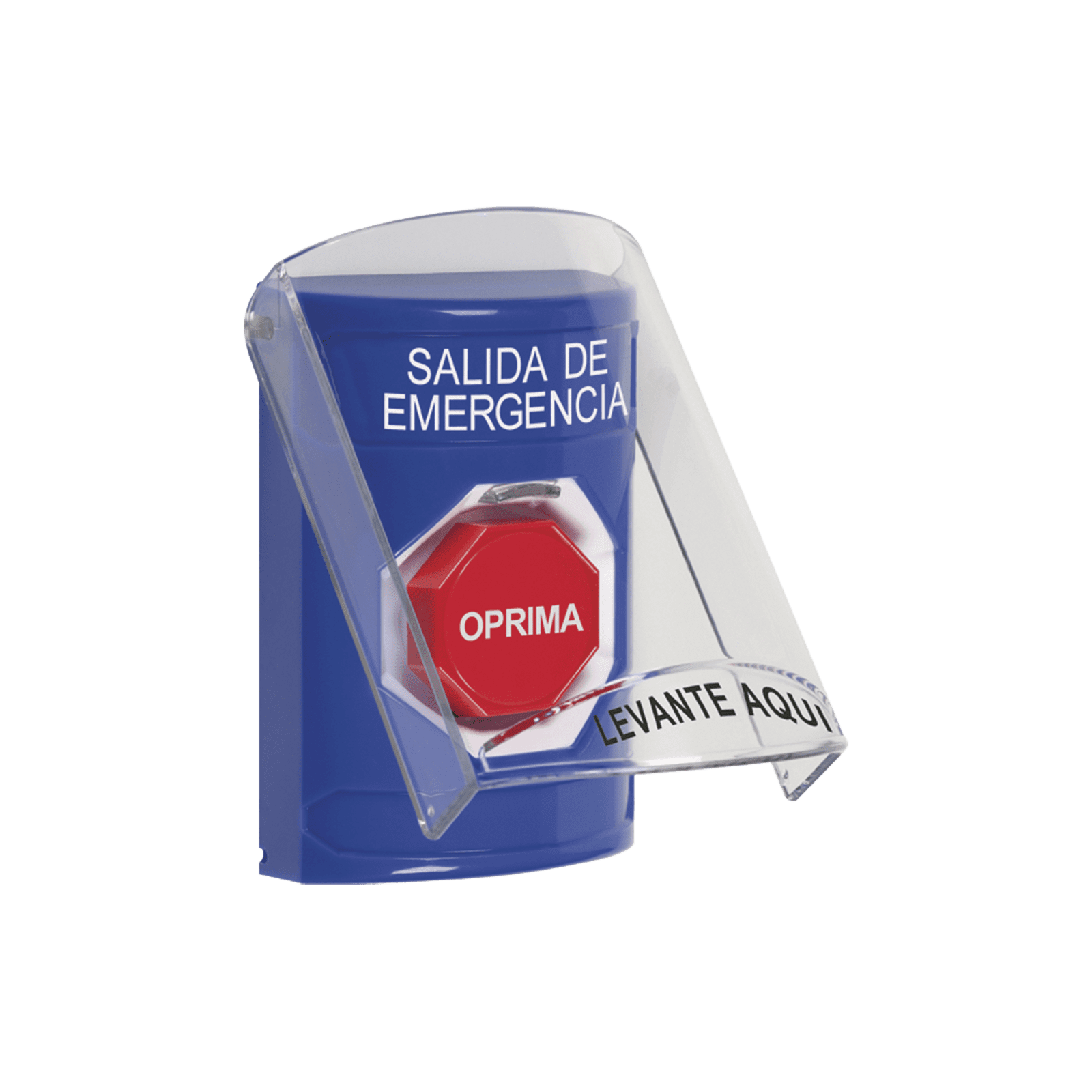 Botón de Salida de Emergencia, Texto en Español, Tapa Protectora de Policarbonato Súper Resistente, Restablecimiento con Llave SS2422EX-ES - STI