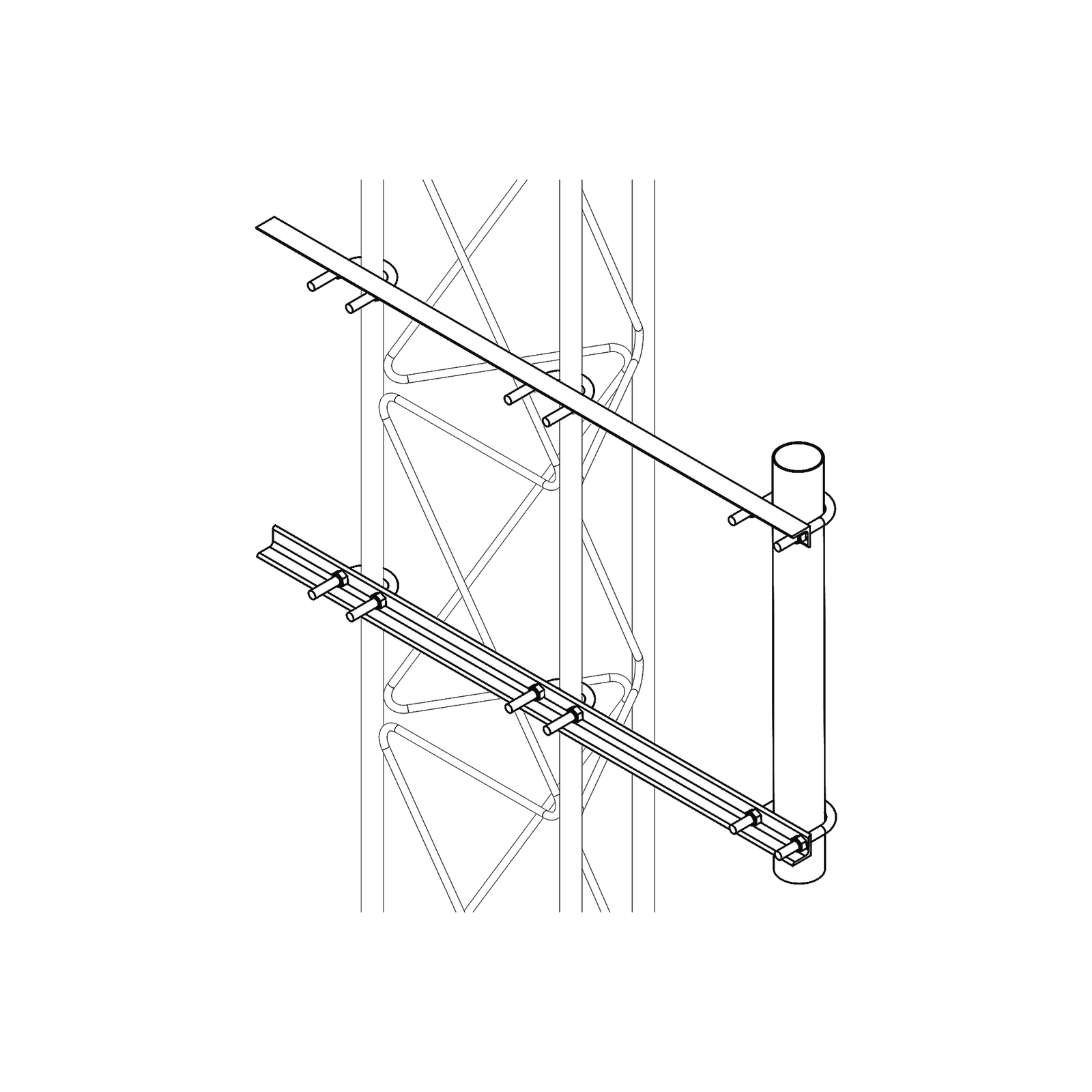 Brazo Lateral Liviano para Tramo STZ30G Galvanizado por Inmersión en Caliente. S-BRA-LI-30G - SYSCOM TOWERS