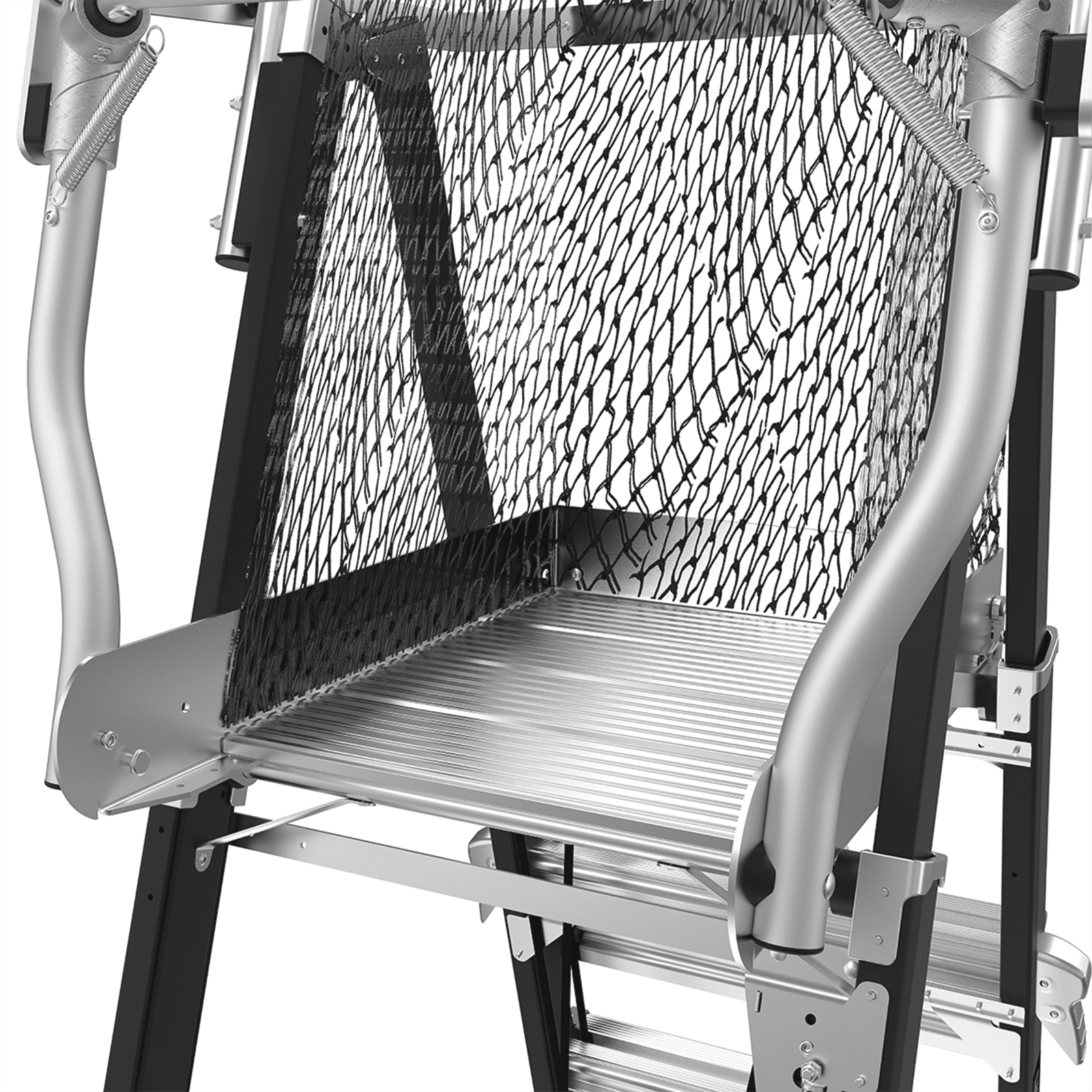 Escalera de Fibra de Vidrio con Jaula de 8′-14′ (2.44 – 4.27 m). Con Ajuste en Ruedas (RATCHET™ Leveler) (SKU:18515-817). CAGE8FTR - Little Giant Ladder Systems