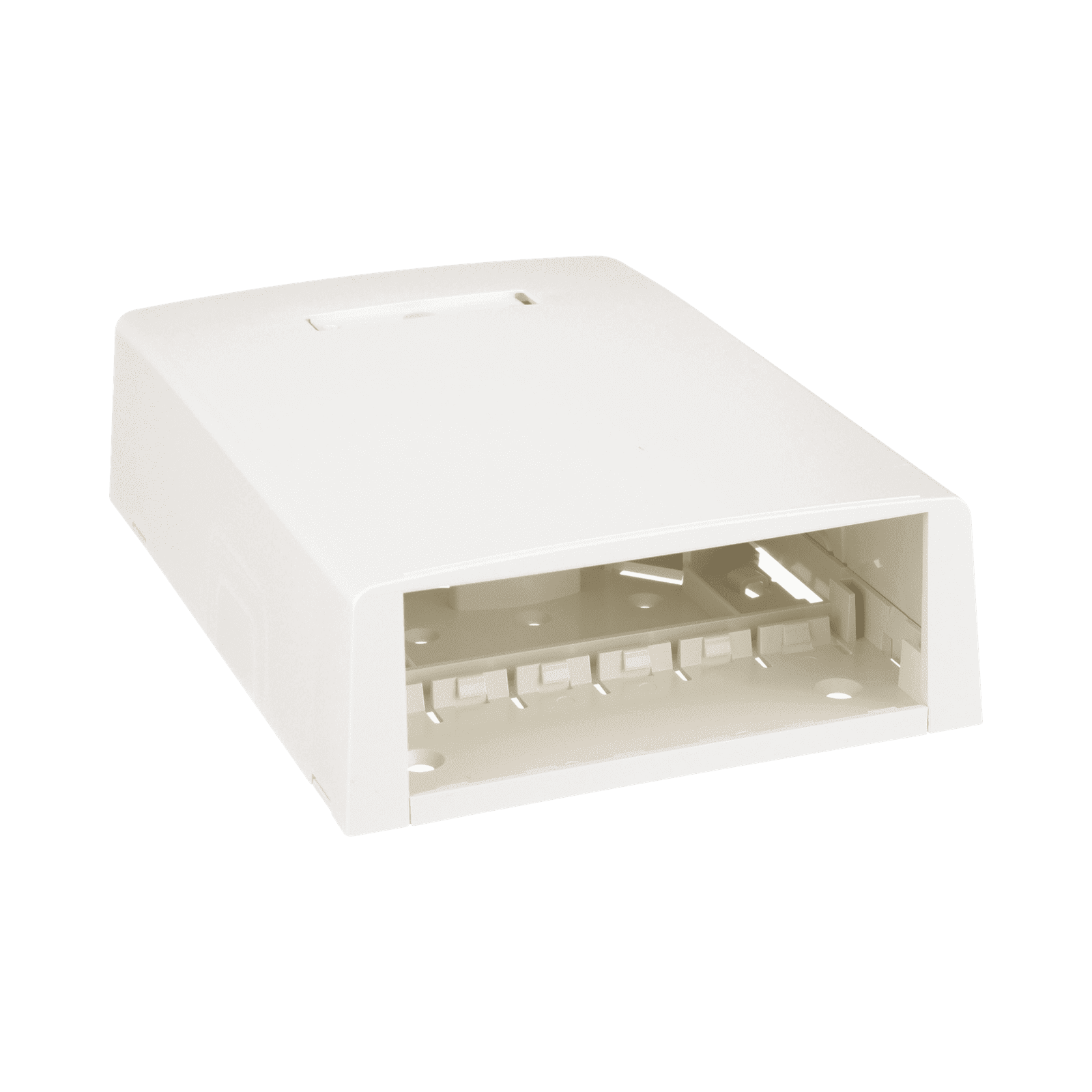 Caja de Montaje en Superficie, Con Accesorio para Resguardo de Fibra Óptica, Para 12 Módulos Mini-Com, Color Blanco Mate CBXF12IW-AY - PANDUIT