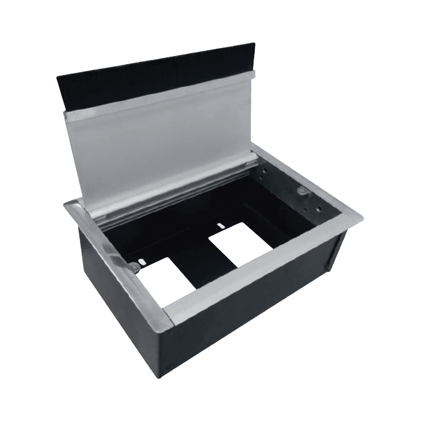 Caja universal vacía de 2 módulos para instalación en escritorio (voz, datos, vídeo, contactos eléctricos), (No incluye accesorios) CE-UNI-2M - THORSMAN