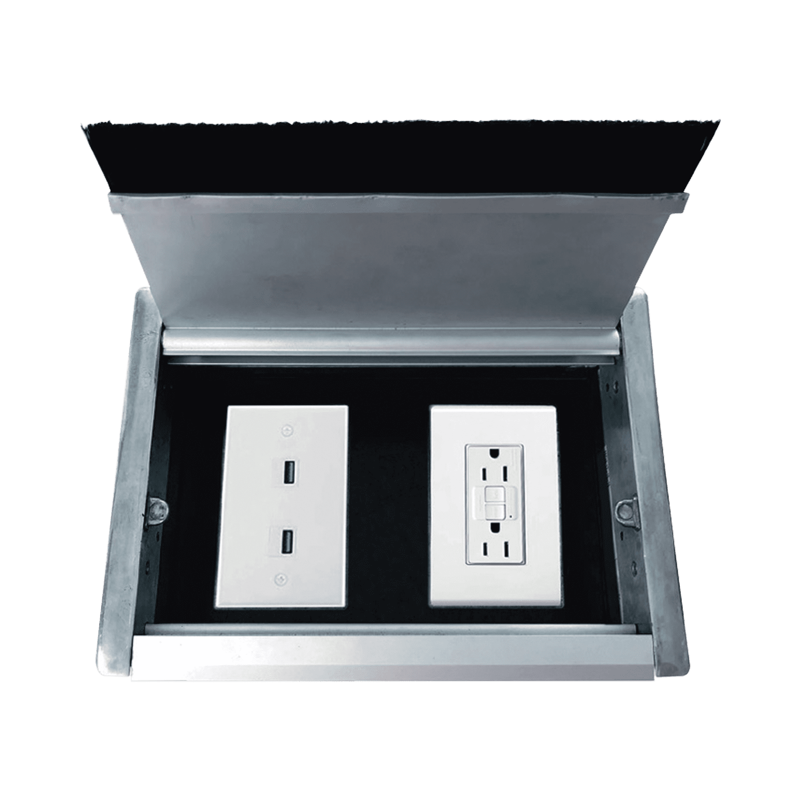 Caja universal vacía de 2 módulos para instalación en escritorio (voz, datos, vídeo, contactos eléctricos), (No incluye accesorios) CE-UNI-2M - THORSMAN