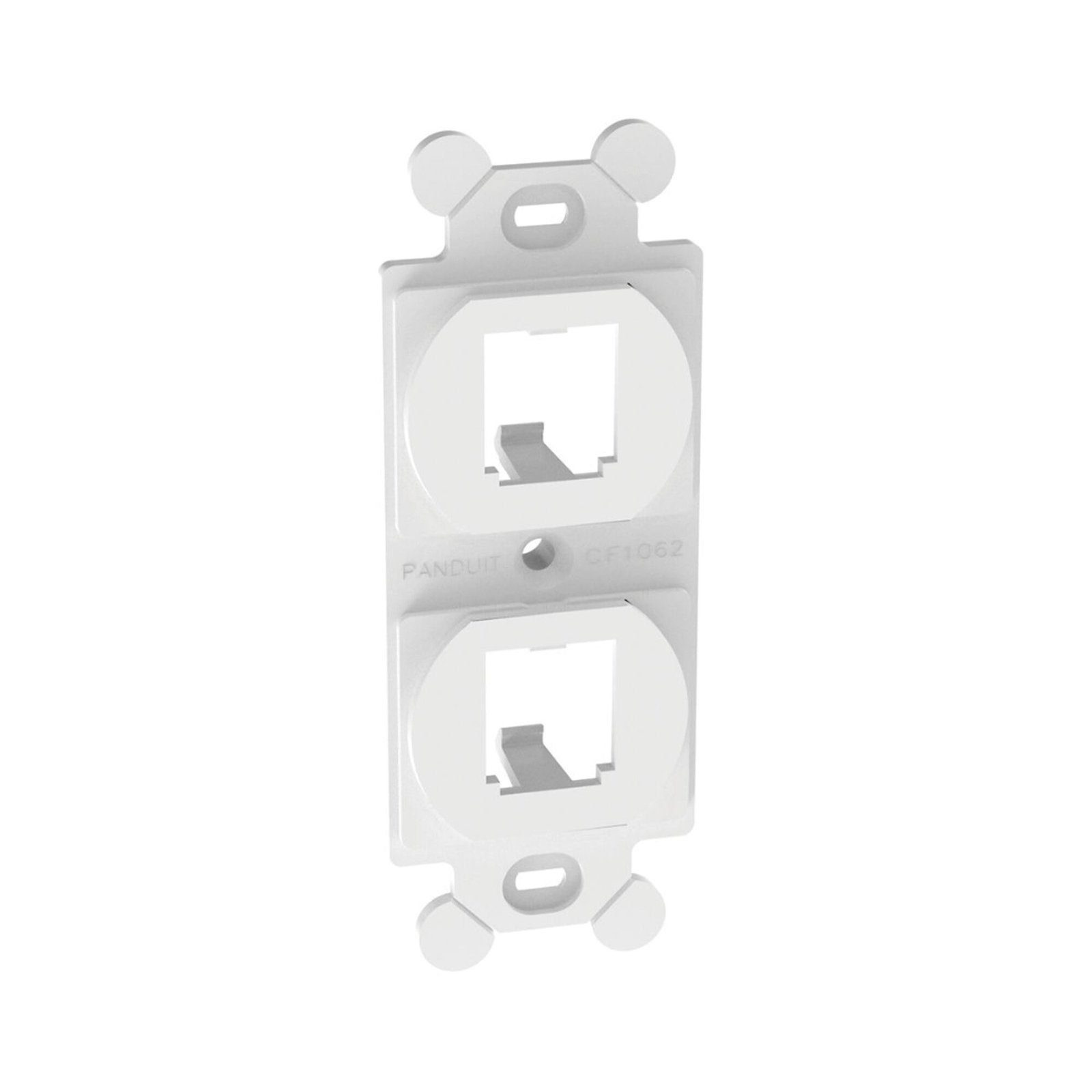 Marco de Módulo Dúplex, Para Placas Frontales Estándar NEMA 106, Acepta 2 Módulos Mini-Com, Color Blanco CF1062WHY - PANDUIT
