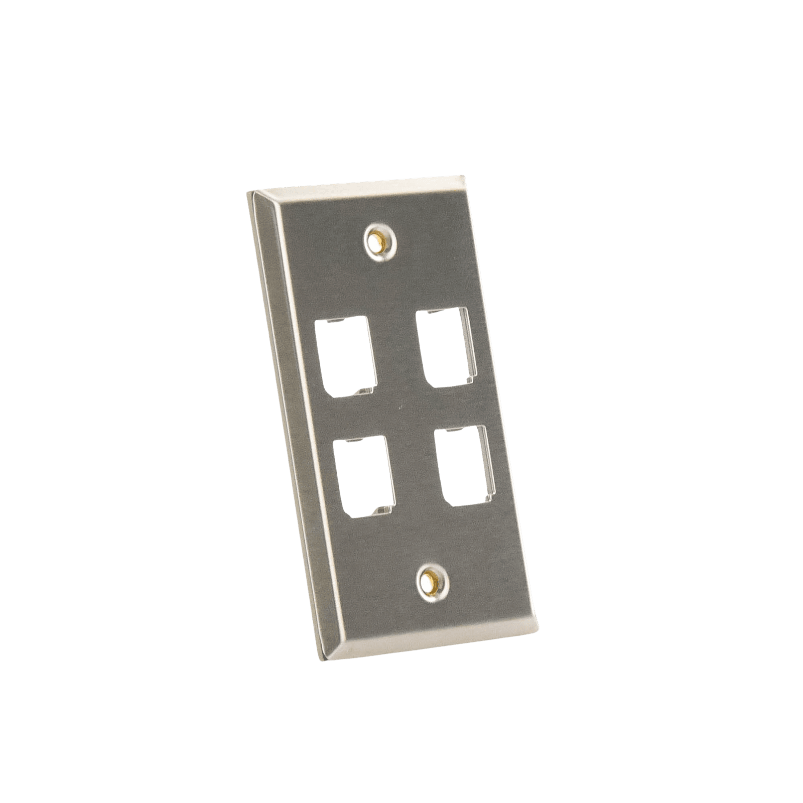 Placa de Pared Vertical, de Acero Inoxidable, Salida Para 4 Puertos Mini-Com CFP4SY - PANDUIT