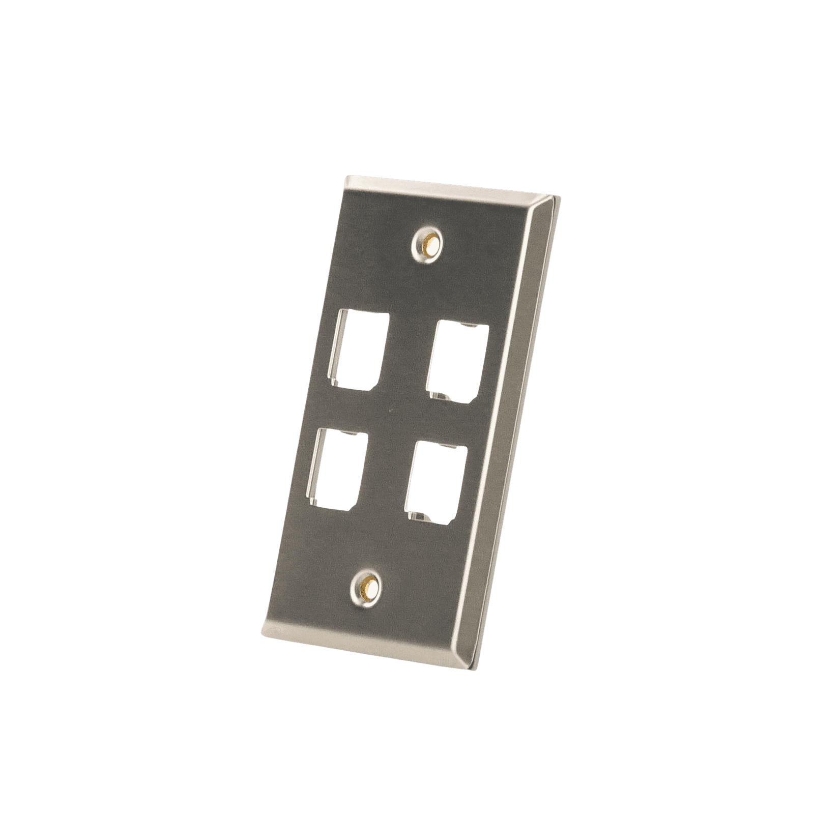 Placa de Pared Vertical, de Acero Inoxidable, Salida Para 4 Puertos Mini-Com CFP4SY - PANDUIT