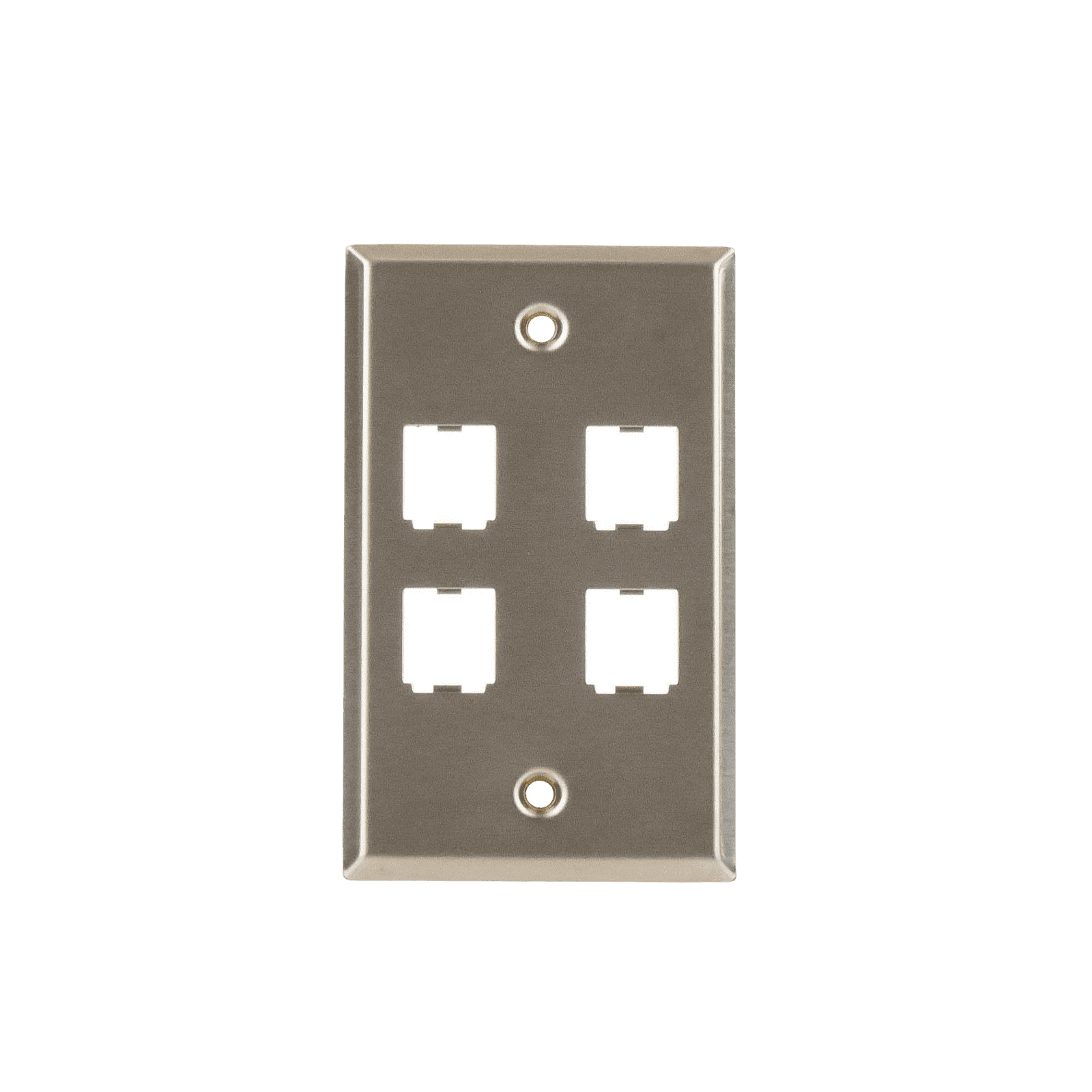 Placa de Pared Vertical, de Acero Inoxidable, Salida Para 4 Puertos Mini-Com CFP4SY - PANDUIT