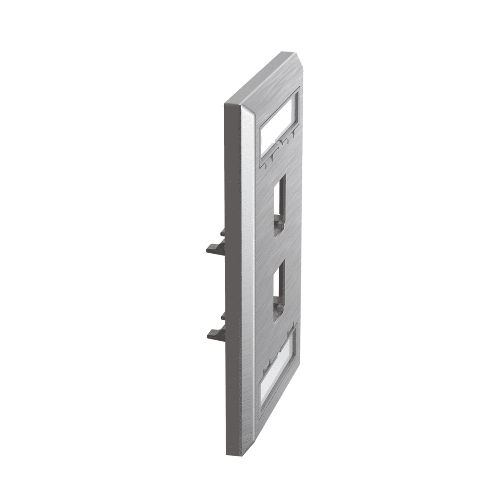 Placa de Pared Vertical, de Acero Inoxidable, Salida Para 2 Puertos Mini-Com, Con Espacios Para Etiquetas CFPL2SY - PANDUIT