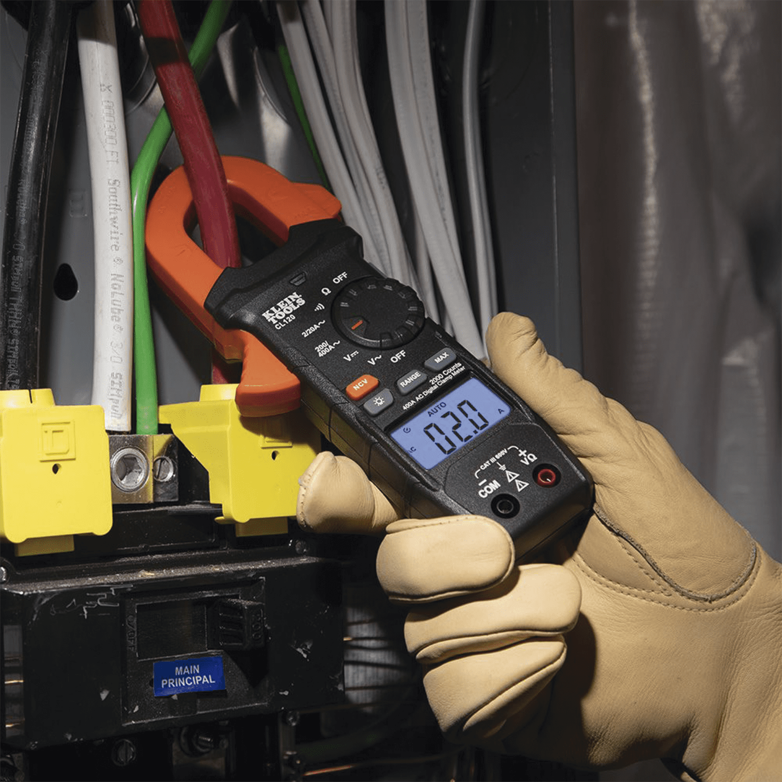 Amperímetro Digital de Gancho de Rango Automático de 400 A CA. CL-120 - KLEIN TOOLS