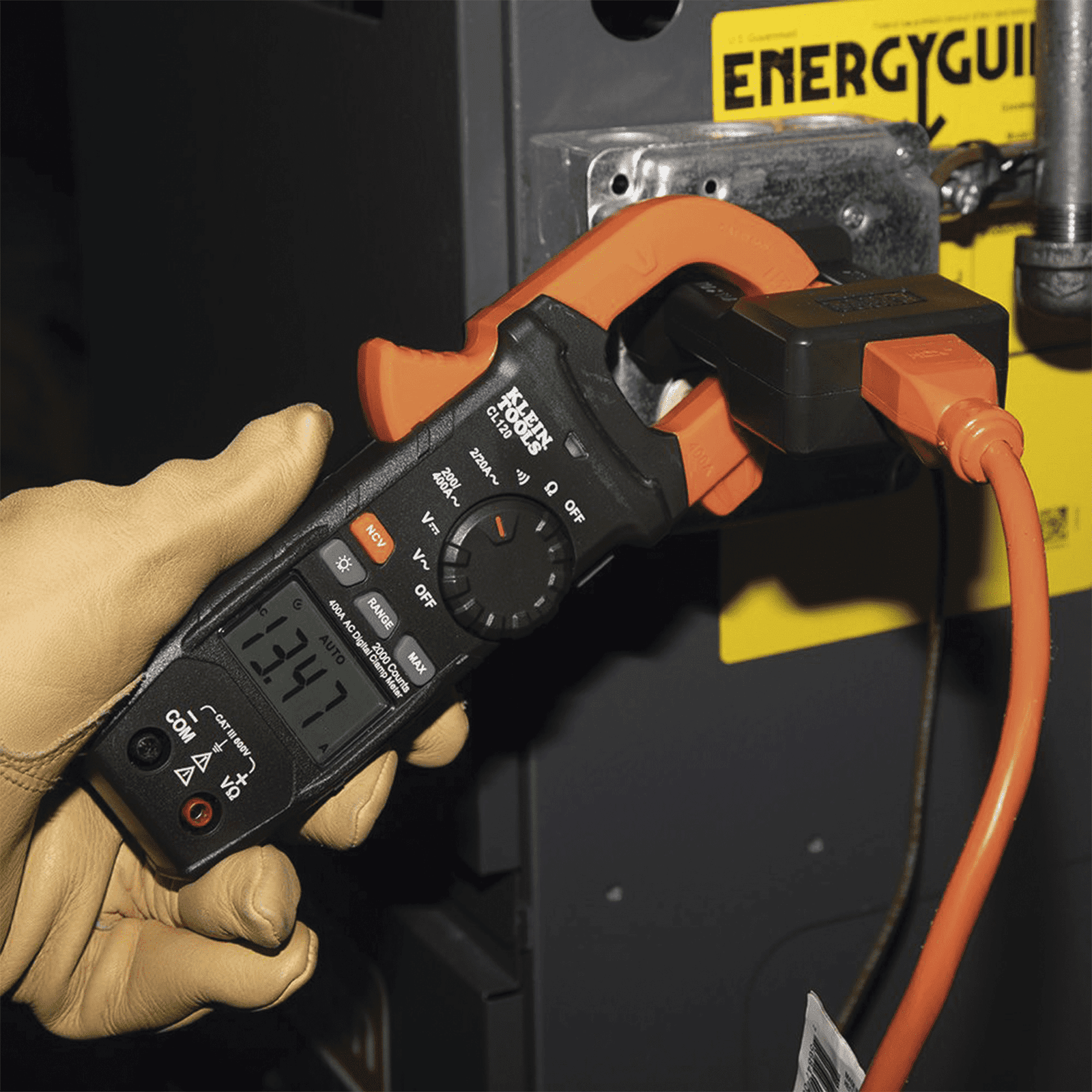 Amperímetro Digital de Gancho de Rango Automático de 400 A CA. CL-120 - KLEIN TOOLS