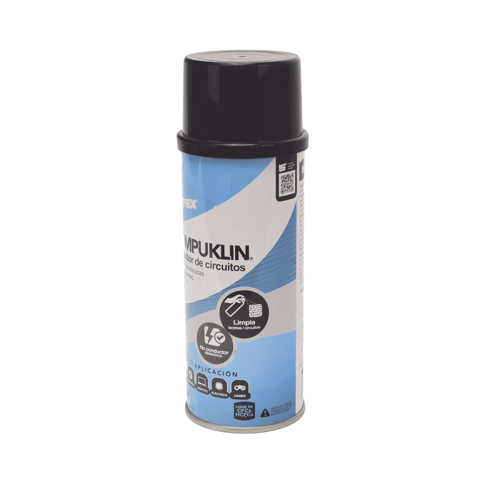 Limpiador desengrasante en aerosol dielectrico, para tarjetas electrónicas y circuitos, bote 454 ml COMPUKLIN - SILIMEX
