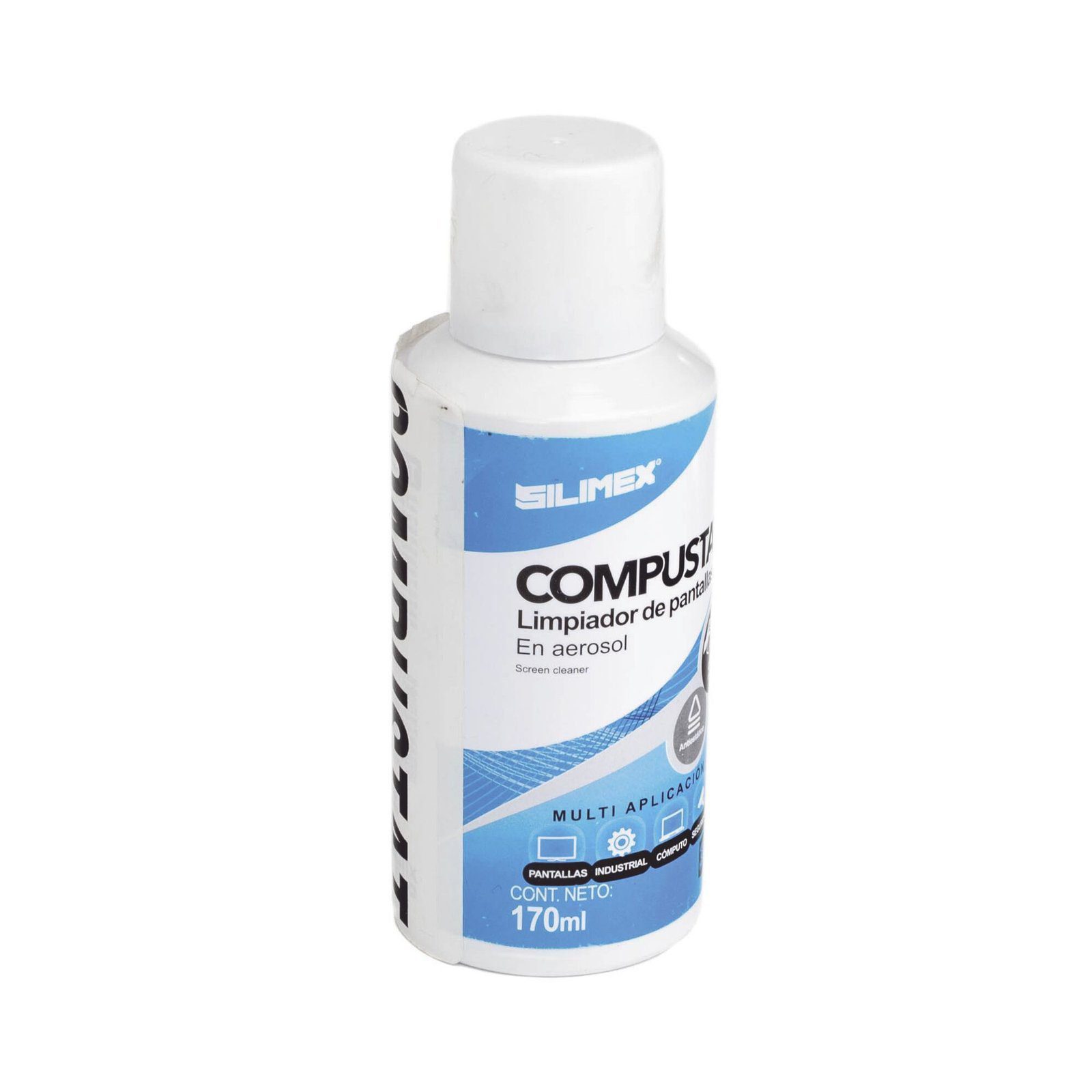 Limpiador de pantallas y cámaras, protector anti-estático en aerosol, con protección contra rayos UV, repelente de polvo, 170 ml COMPUSTAT - SILIMEX