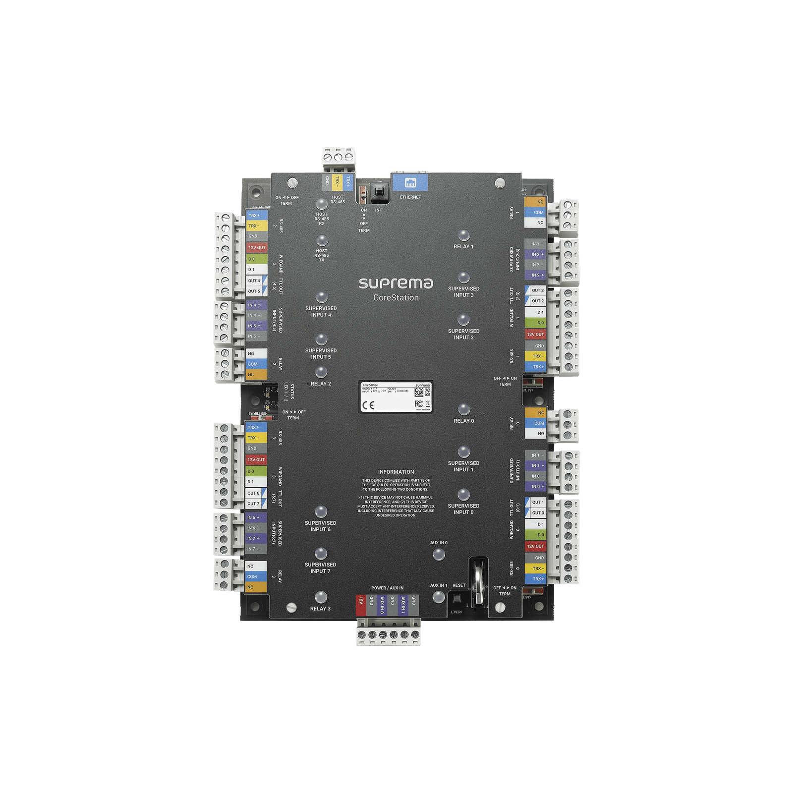 CoreStation Panel de Control de Acceso / Biometría Integrada / Compatible con Sistema de Elevadores / 200,000 Huellas / 4 Puertas CS-40 - SUPREMA