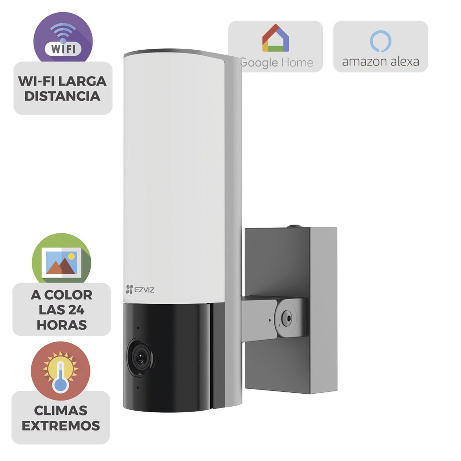 Cámara IP 4 Megapíxel / Wi-Fi / Lampara Integrada / Audio de dos vías / Imágen Nocturna a Color / Detección Humana / Audios Personalizables / Almacena en Memoria Interna / Uso Exterior con Protección CSEL3 - EZVIZ