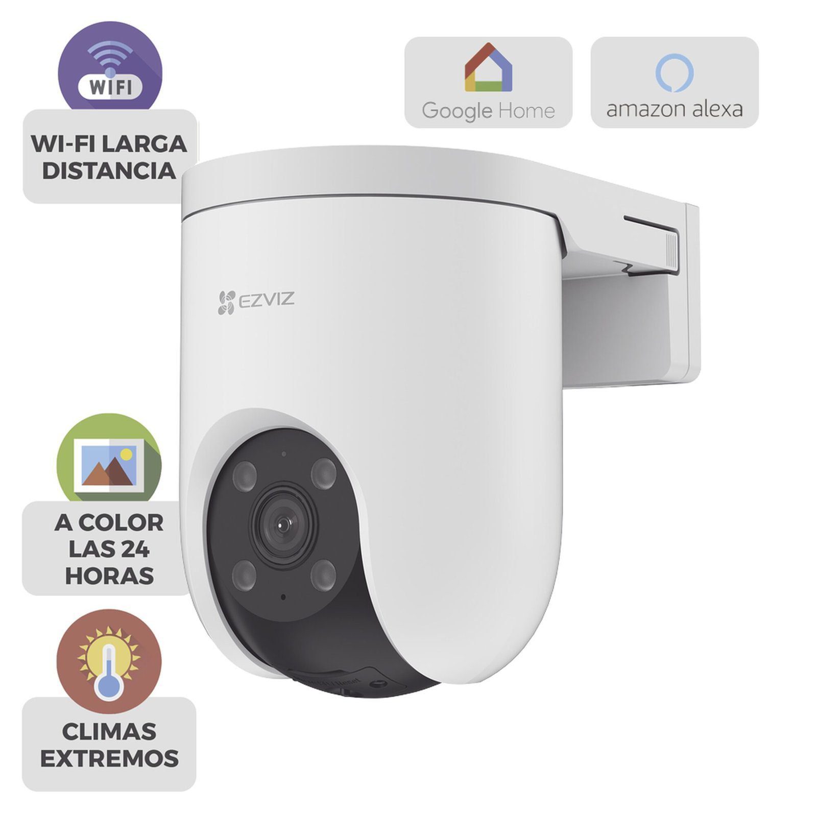 Cámara PT / 3 Megapixel / Lente 4 mm / Visión Nocturna a Color / 4G Multicarrier / Giro 360° / Audio de Dos Vías / Preset / Seguimiento inteligente / Detección Humana CS-H8C/3MP/4G - EZVIZ
