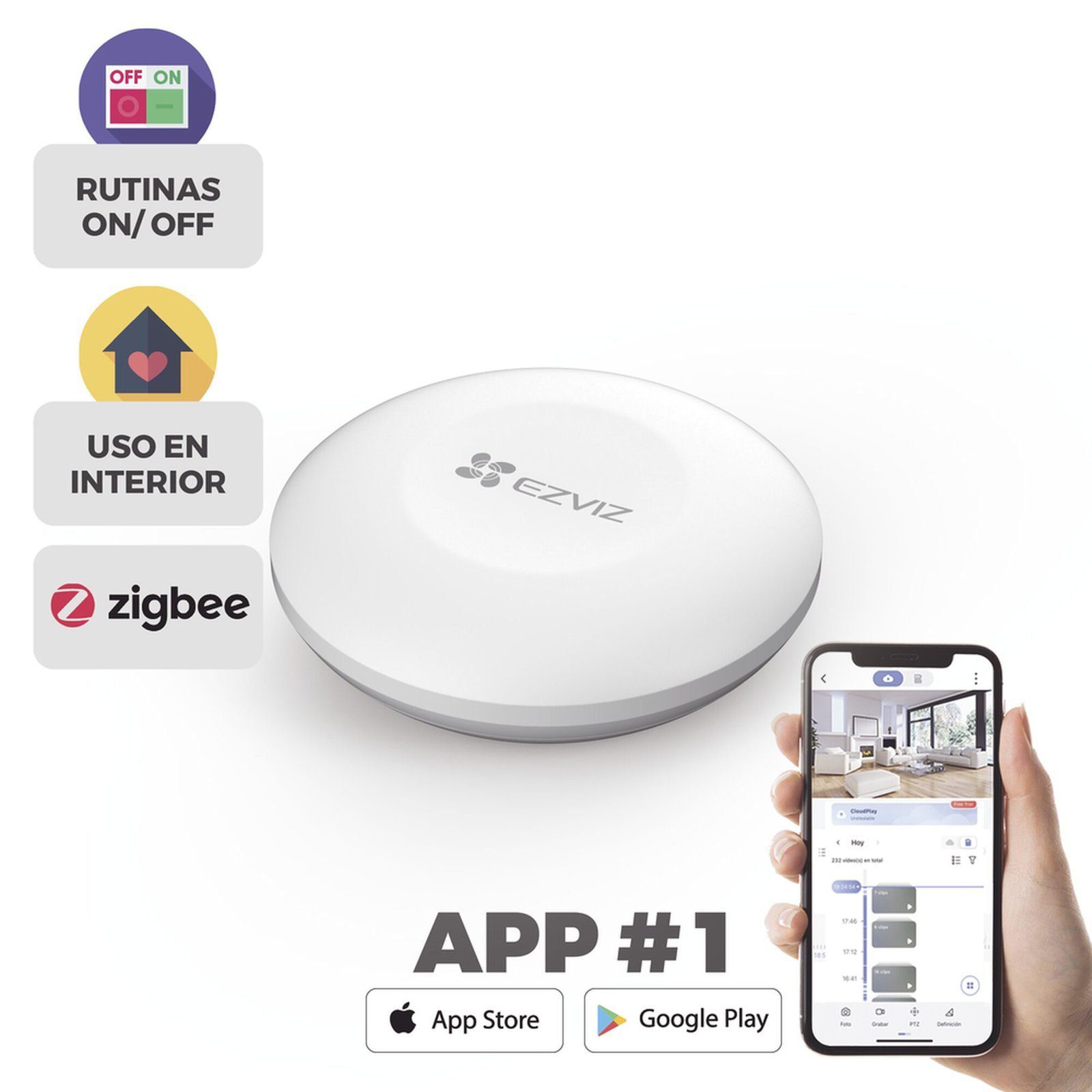 Botón de Emergencia Inalambrico / Compatible con Kit de Alarmas EZVIZ / Protocolo Zigbee CS-T3C - EZVIZ