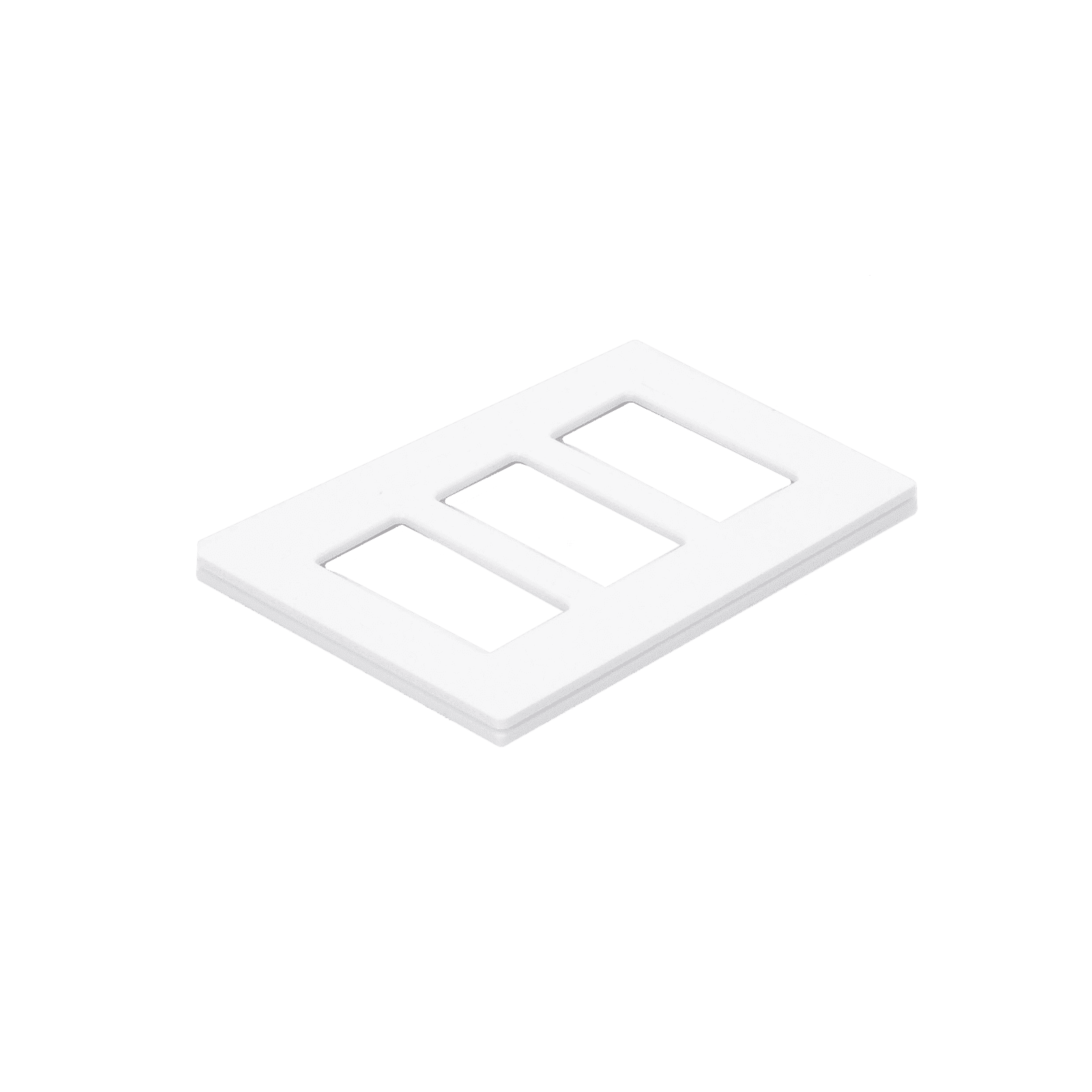 Placa de pared 3 espacios, color blanco, para atenuador (dimmer), switch ó control remoto PICO inalámbrico. CW3WH - LUTRON ELECTRONICS