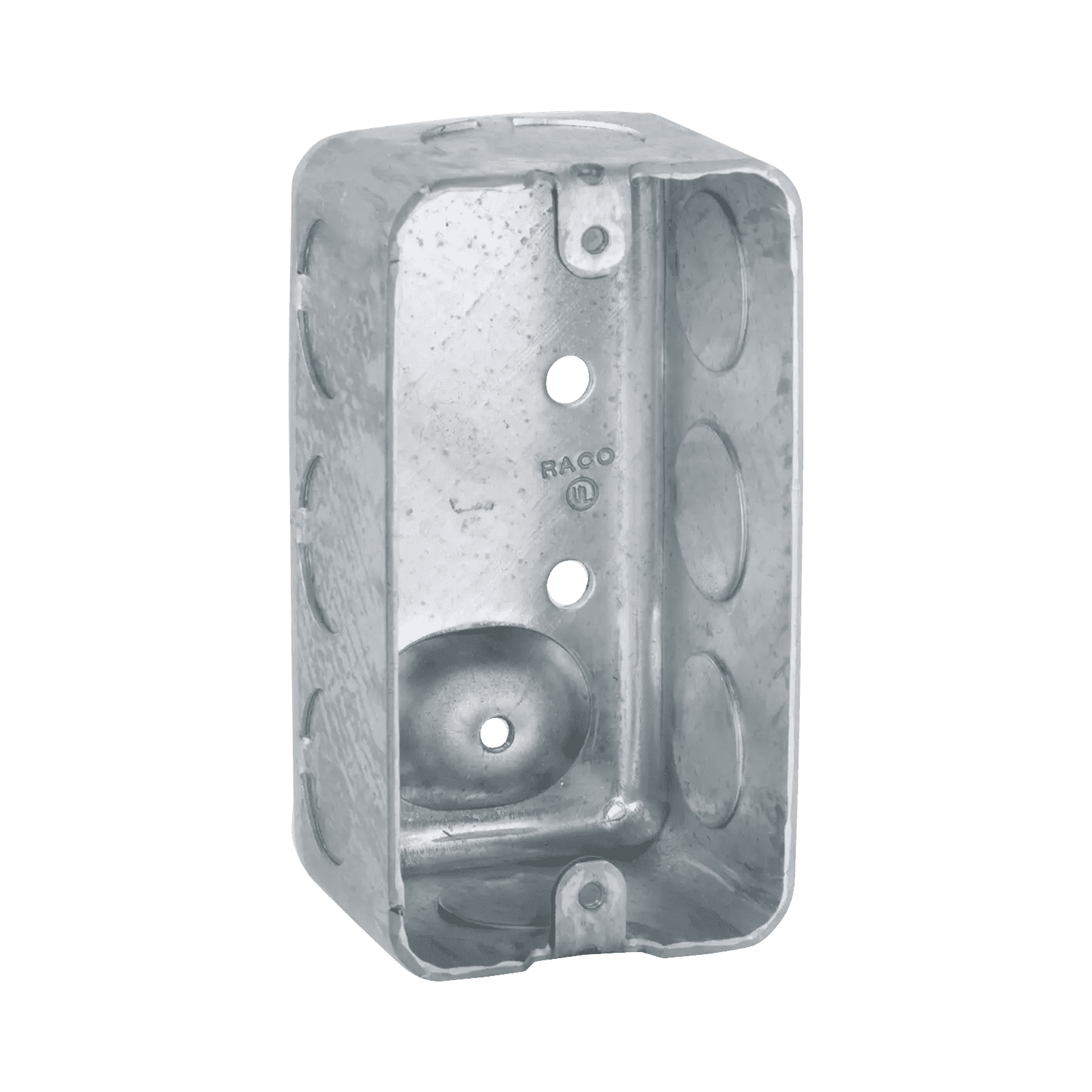 Caja (Chalupa) 4×2″/ Profundidad  1-7/8″ / 7 Entradas de 1/2″ y 1 de 3/4″. HUB-666 - RACO