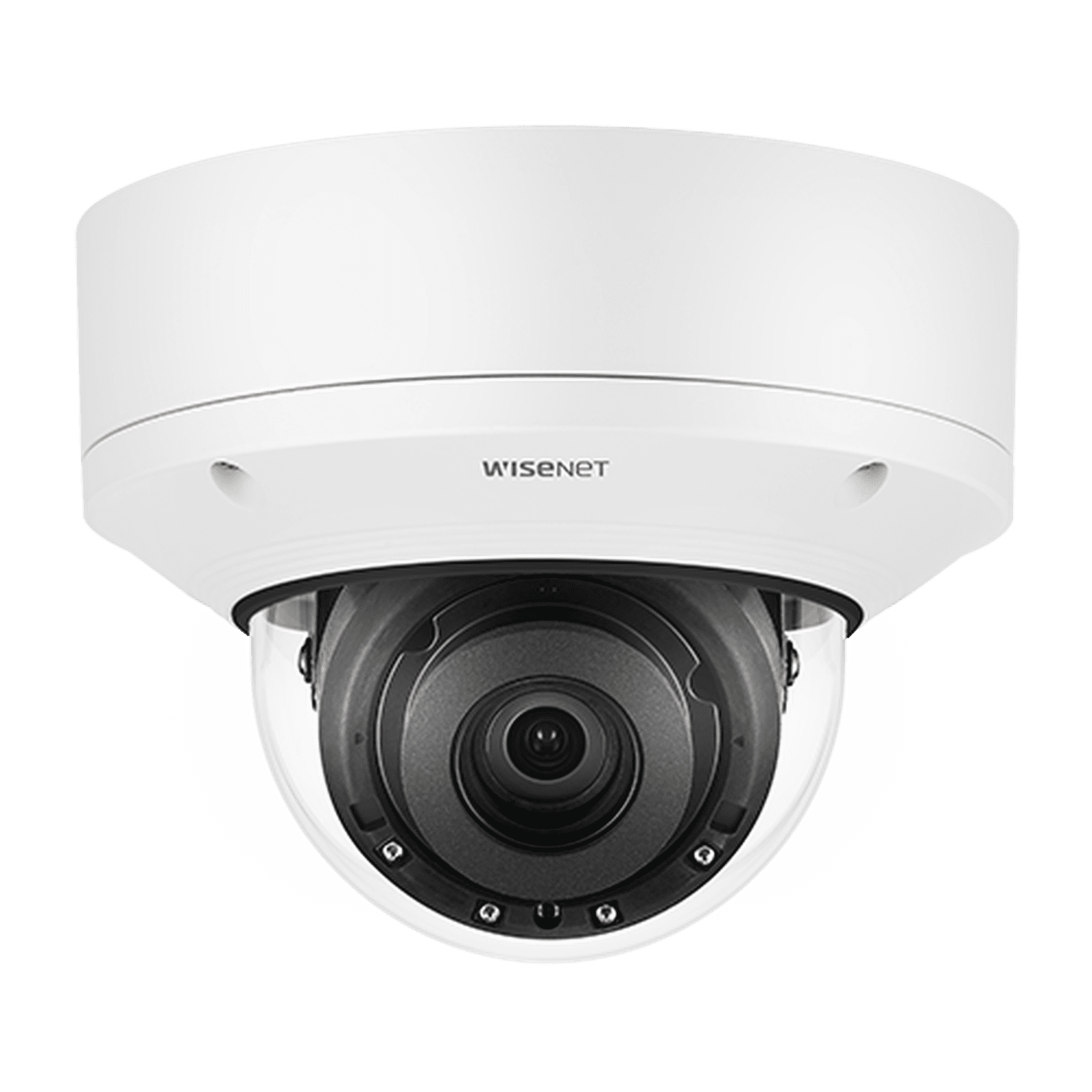 Cámara Domo 4K con IA, Antivandalica / Lente Motorizado de 4.5 a 10mm / P-Iris, WDR 120dB / Ranura SD / Protección IP52 e IK10 PNV-A9081R - Hanwha Techwin Wisenet