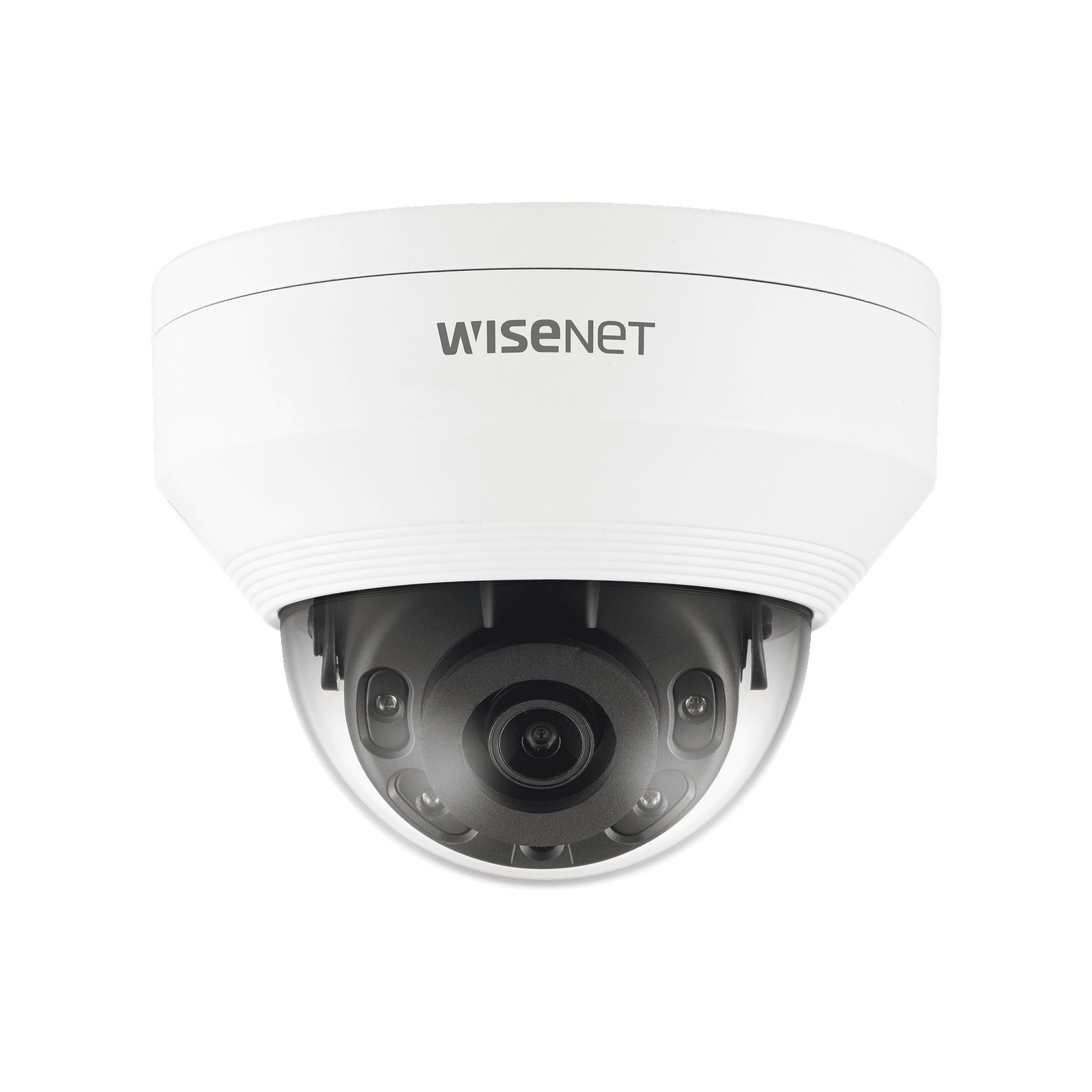 Cámara IP Tipo Domo Antivandálica 5 Megapíxel / Lente 2.8 mm / IR 20M / WDR 120db / Exterior IP66 / H.265 & WiseStream QNV-8010R - Hanwha Techwin Wisenet