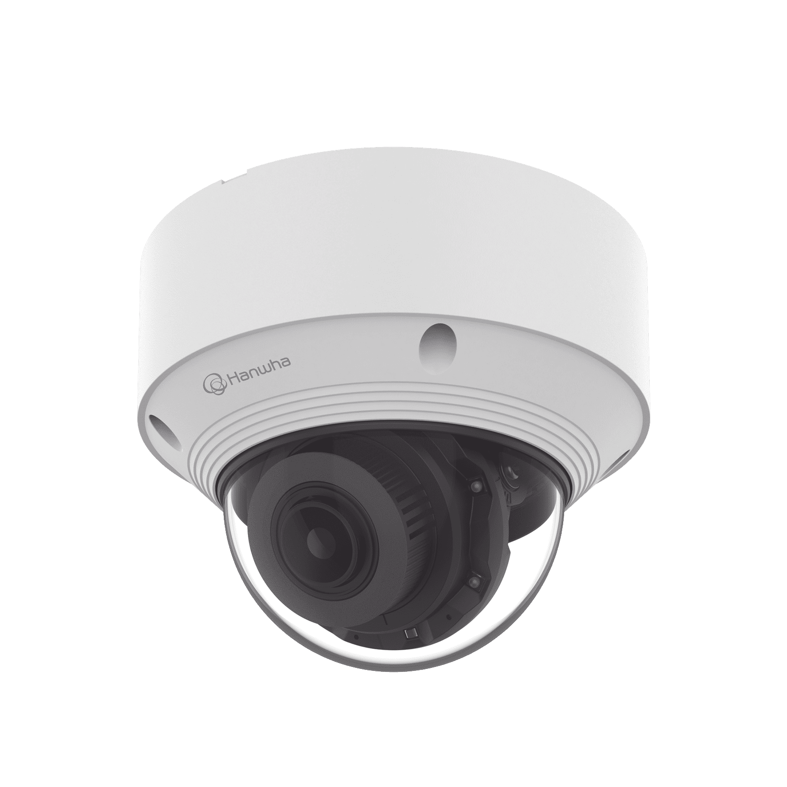 Cámara IP Tipo domo Antivandálica 5 Megapíxel / Lente Varifocal 3.2 – 10mm / IR 30M / WDR 120db / IP66 / H.265 & WiseStream / Inteligencia Artificial Deteccion de Personas y vehiculos QNV-C8083R - Hanwha Techwin Wisenet