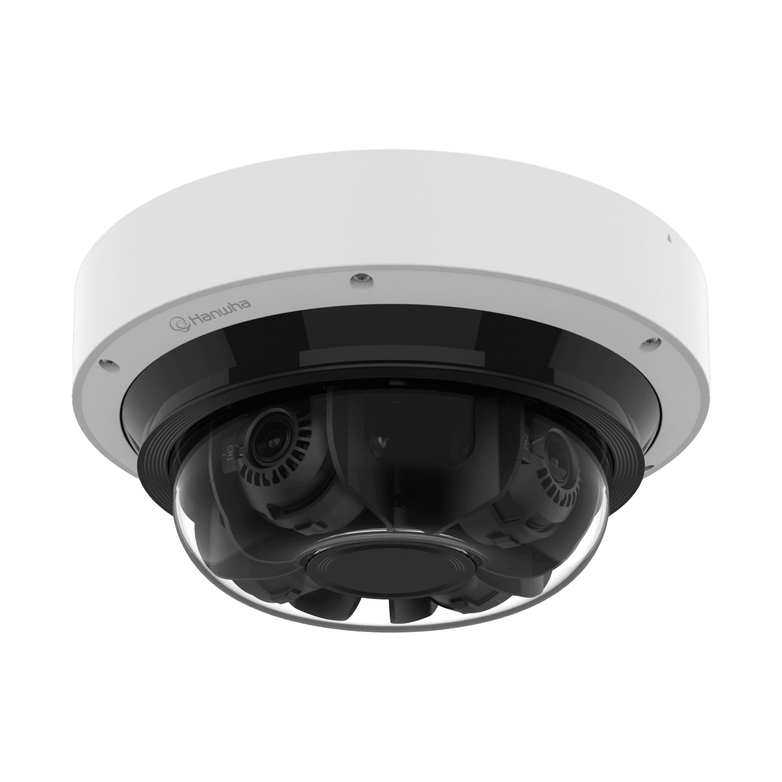 Camara Multi sensor 8MP x 4 CH con Inteligencia Artificial / Lente Motorizado de 3.3 a 5.7mm / WDR 120dB / Protección IP66 / IK10 / NEMA4X PNM-C32083RVQ - Hanwha Techwin Wisenet