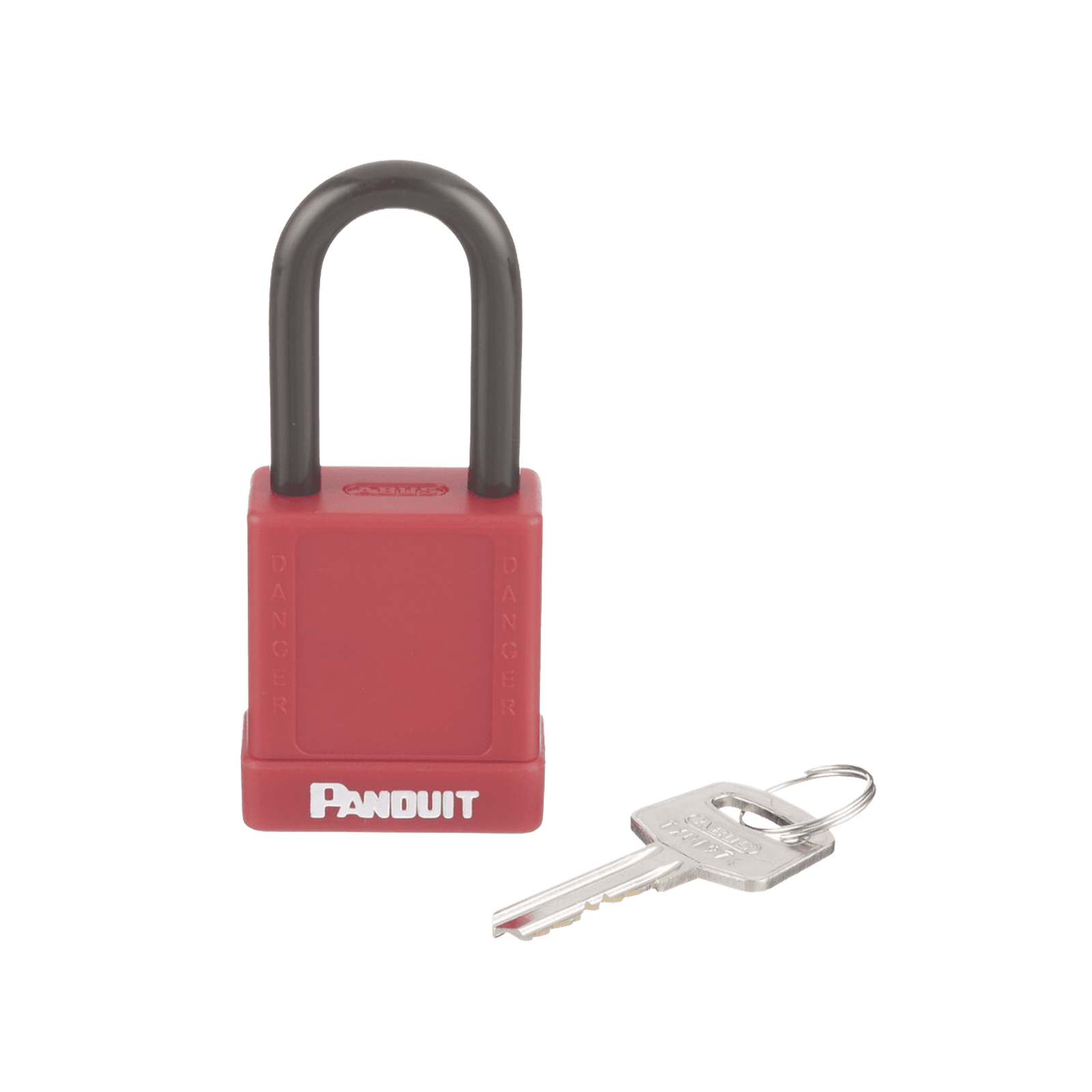 Candado de Bloqueo LOTO de Seguridad Dieléctrico, Con Llave Única, Diámetro de 6.5 mm, Color Rojo PSL-8 - PANDUIT