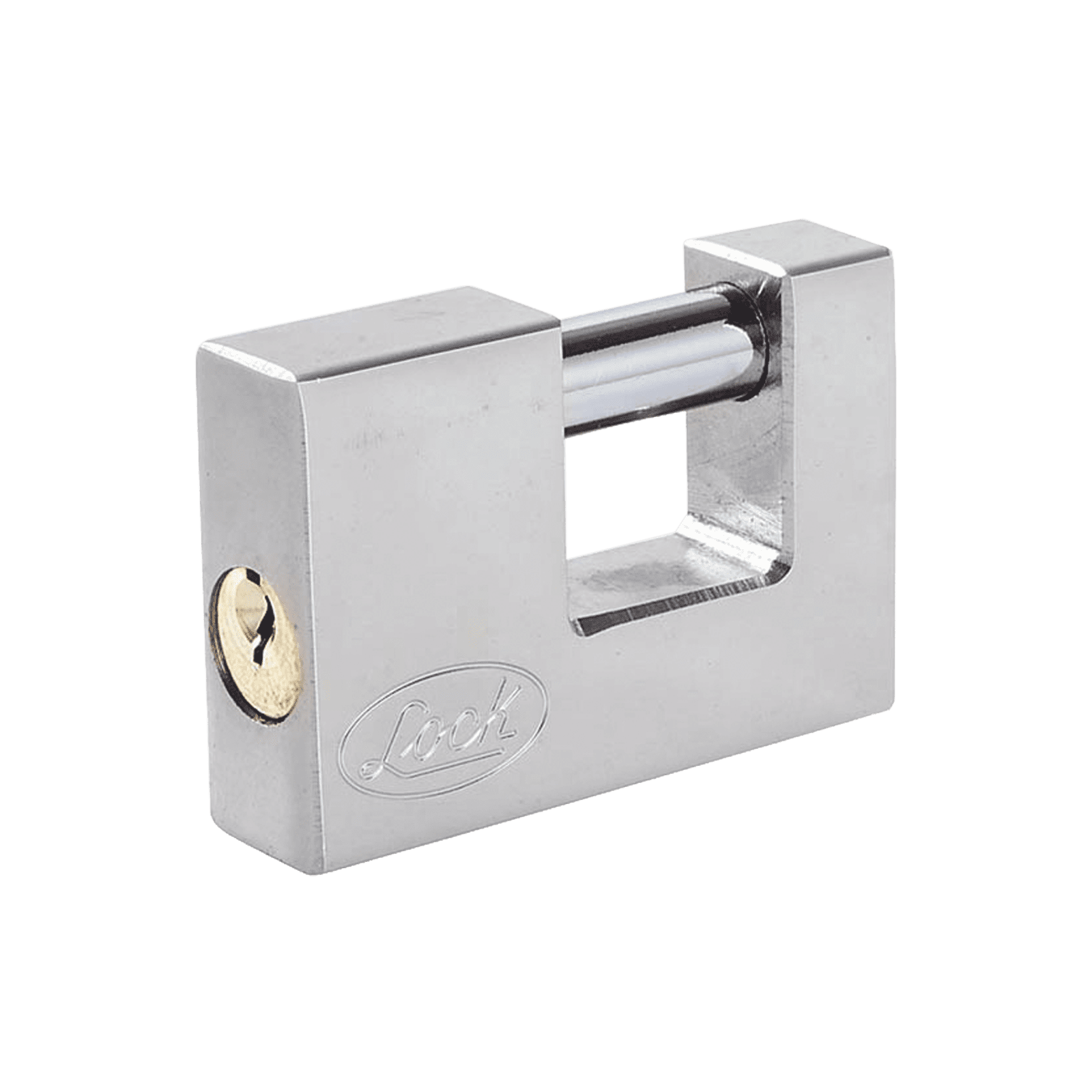 Candado para Cortina Metálica / Medida 70 mm/ Acabado Cromo Satinado/ Nivel de Seguridad 6 / Llave Estándar. SYS-L22-C70-ECSB - LOCK