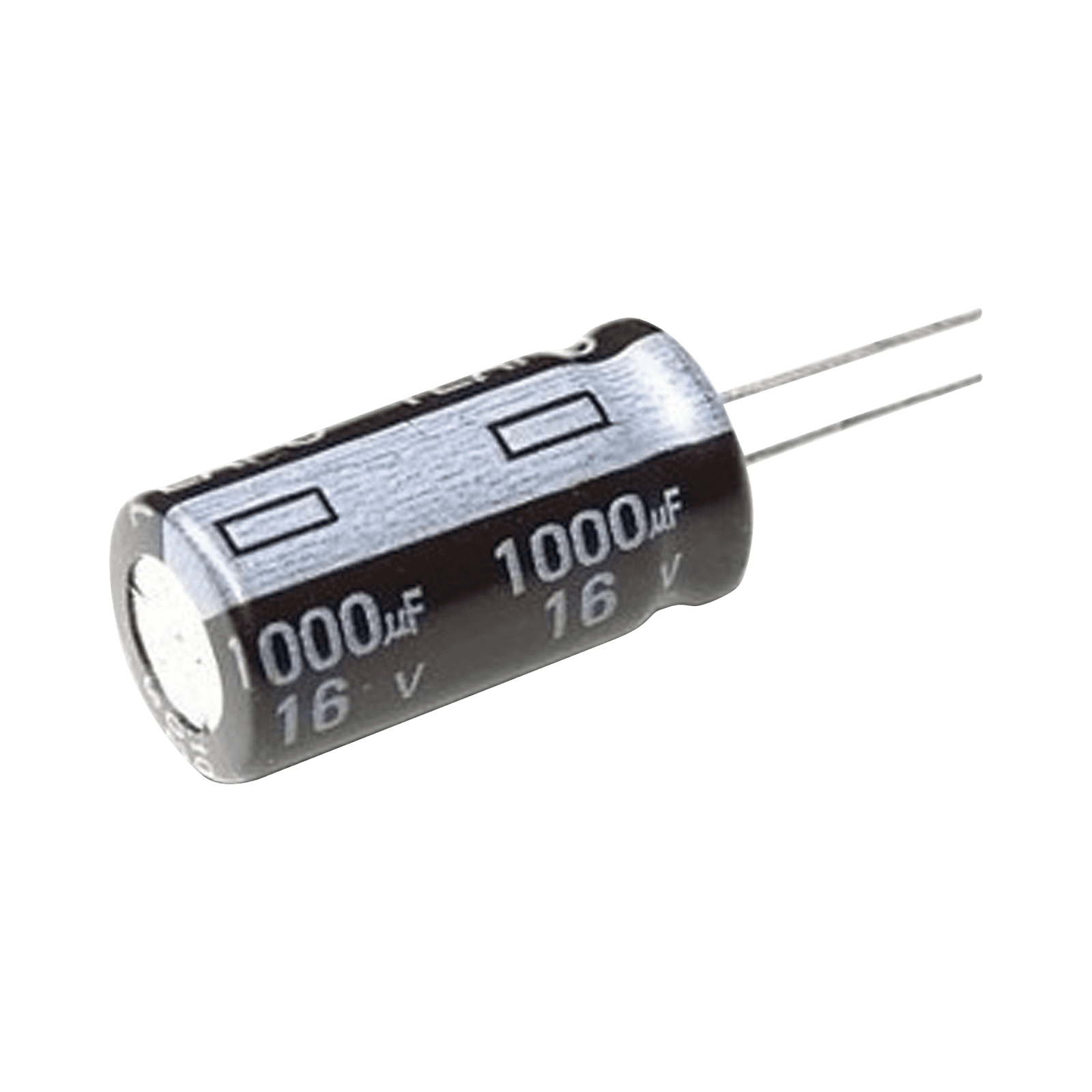 Capacitor Electrolítico de Aluminio, Radial de 1000 µFd, 16 Vcc, 105 °C, 10 x 15 mm. CE1000/16V - SYSCOM