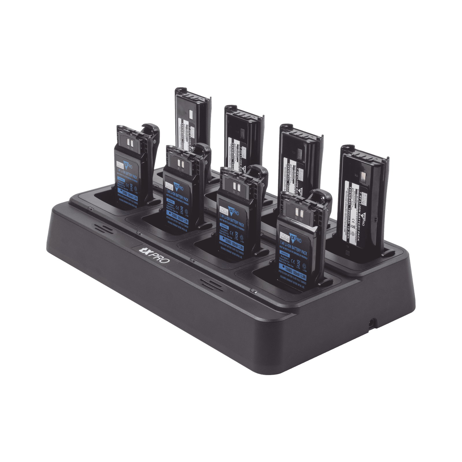 Cargador de escritorio rápido doble química de 8 cavidades , Alternativa para los cargadores KSC-31, KSC35, KSC-43K. TX-8C-KSC43 - TXPRO