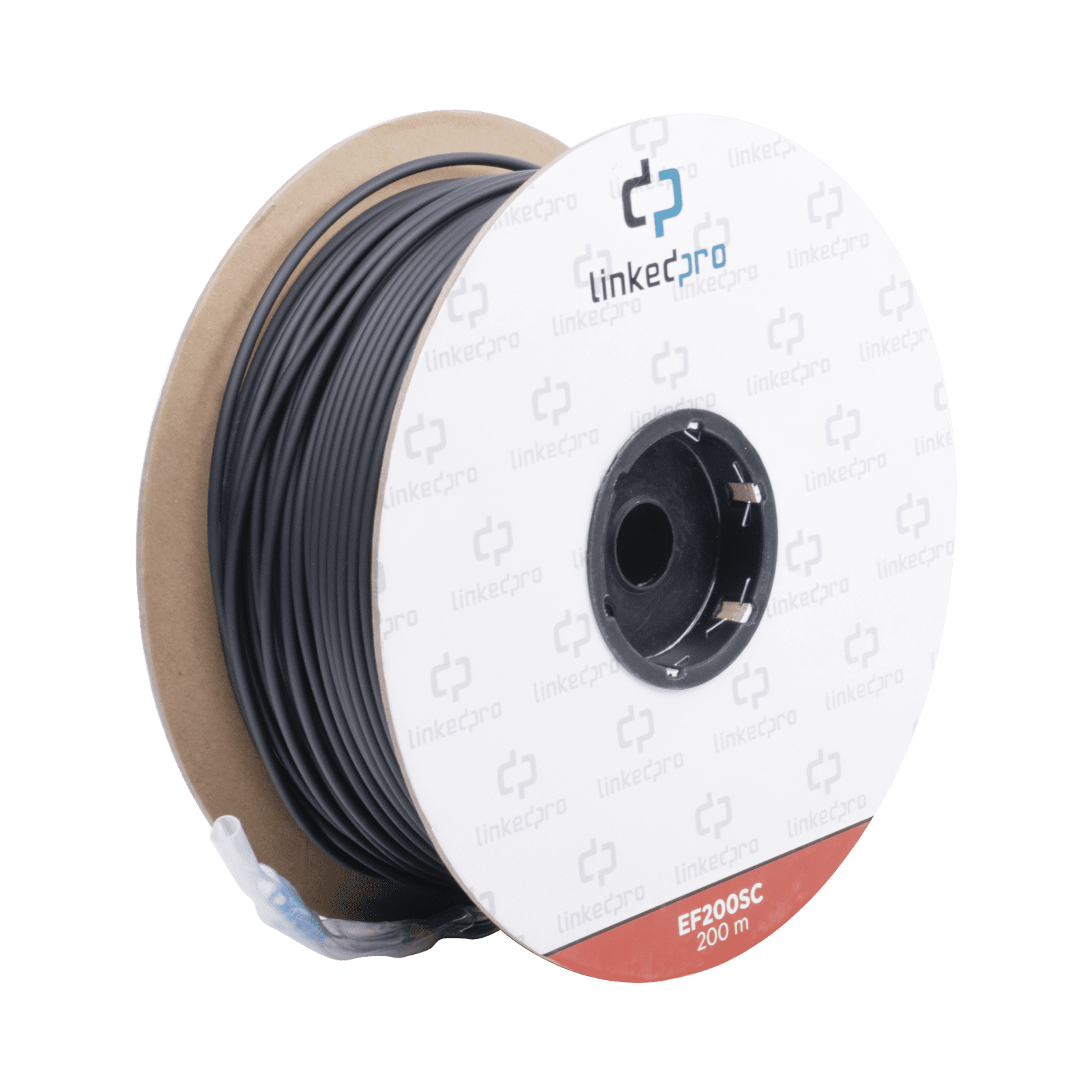 Carrete de Fibra Óptica Monomodo con Conectores SC-SC Duplex, Reforzada con Kevlar, de 200 metros, Para instalaciones subterráneas por tubería EF-200-SC - LINKEDPRO BY EPCOM