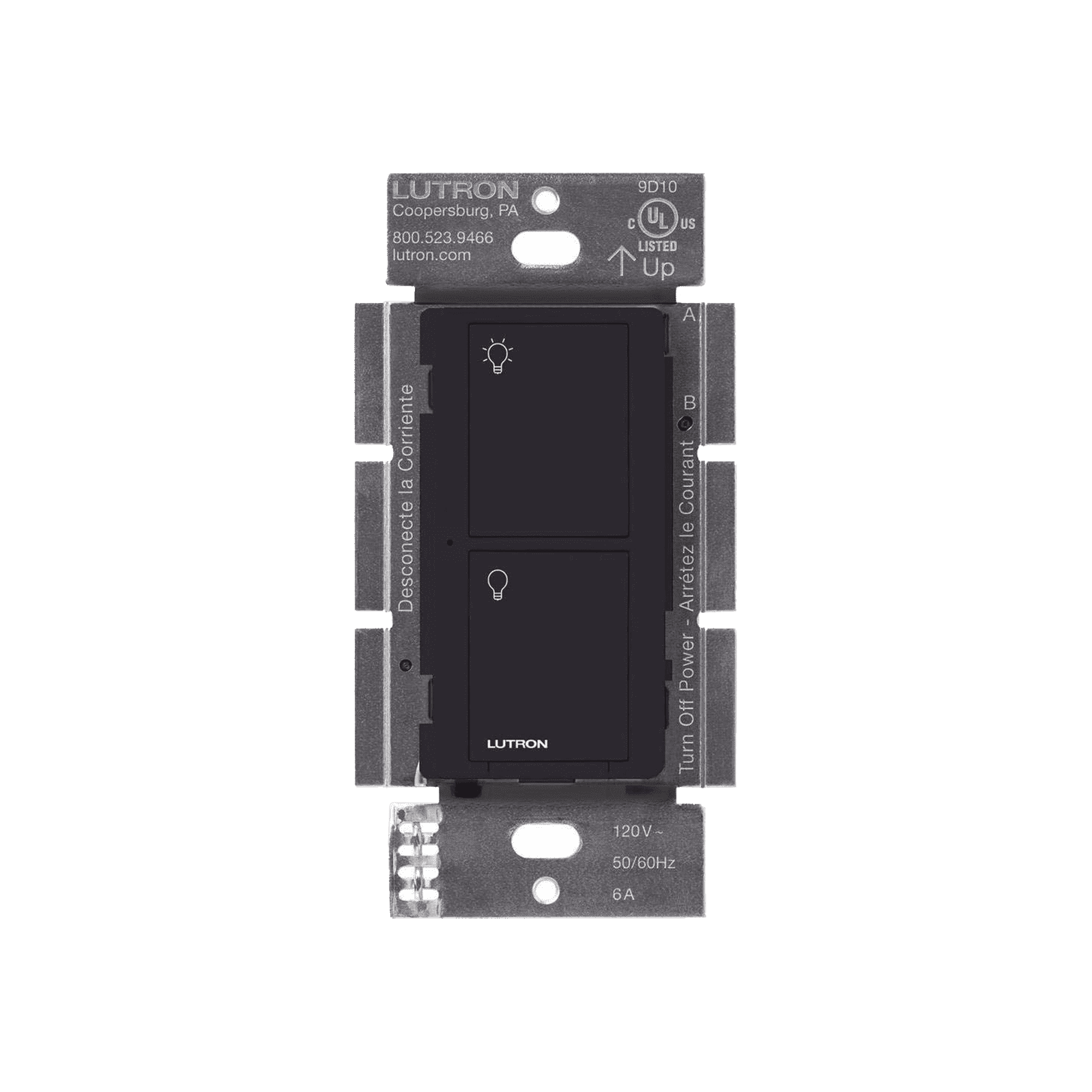 (Caseta Wireless) Interruptor Inteligente On/Off, requiere cable neutro. 6A, /120V PD6ANSBL - LUTRON CASETA WIRELESS