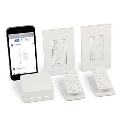 (Caseta Wireless) Kit Hub controlador, 2 atenuadores, 2 controles remotos, 2 base mesa y 2 tapas. PBDGPKG2W - LUTRON CASETA WIRELESS