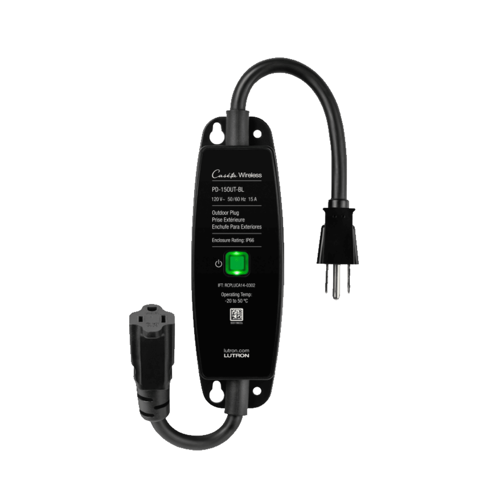 (Caseta Wireless) PlugIn Interruptor On/Off para uso en exterior intemperie IP66, inalámbrico. 15A /120V PD15OUTBL - LUTRON CASETA WIRELESS